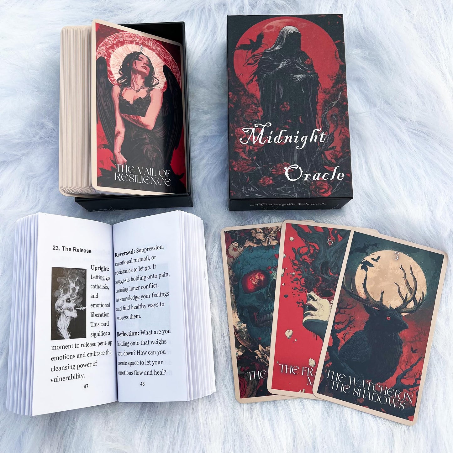 Midnight Oracle Cards — 50 Gothic Dark Fantasy Cards + Guidebook | GZSYXHJYXGS