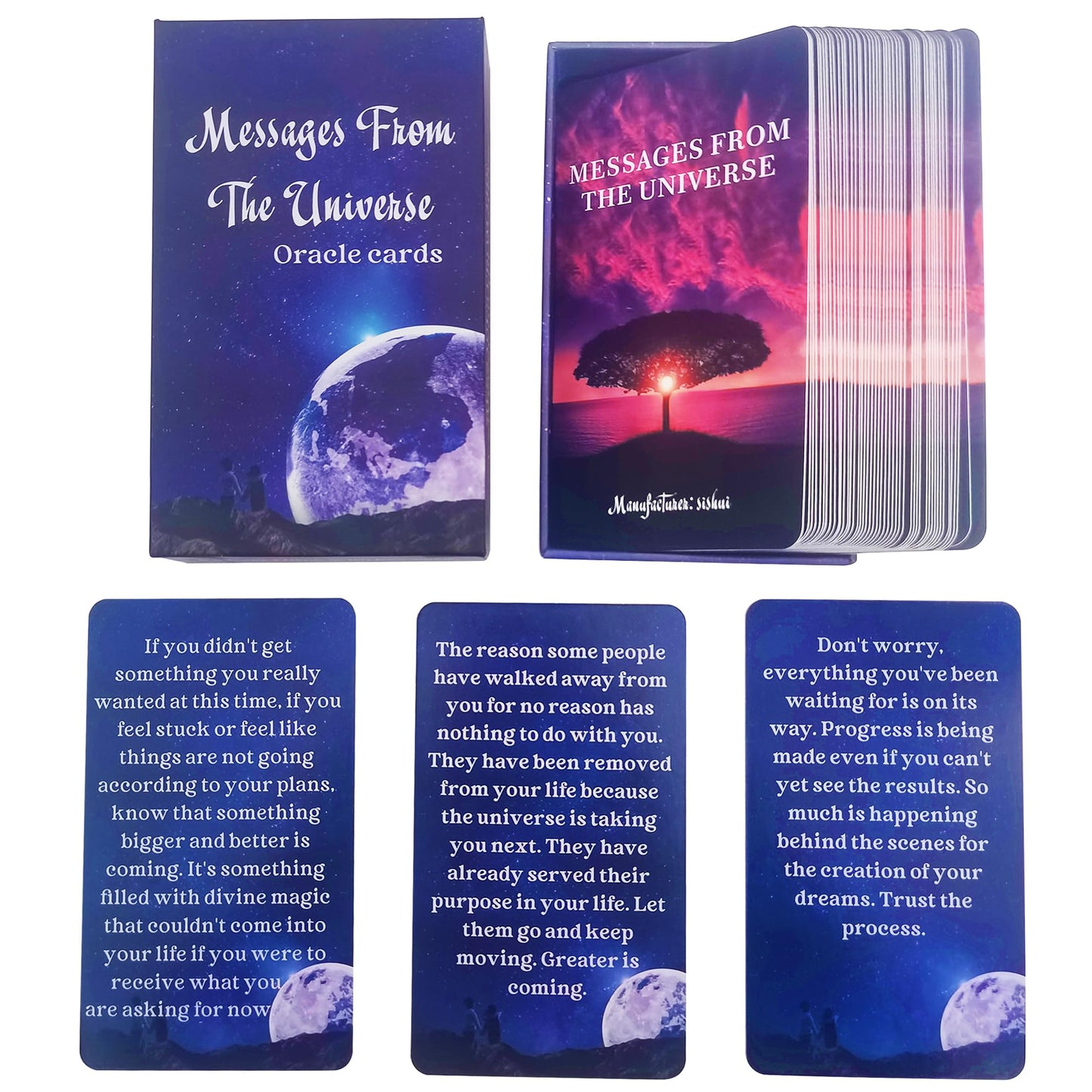 GZXINKE Messages from The Universe Oracle Cards – 54 Card Deck for Love, Finance, Career