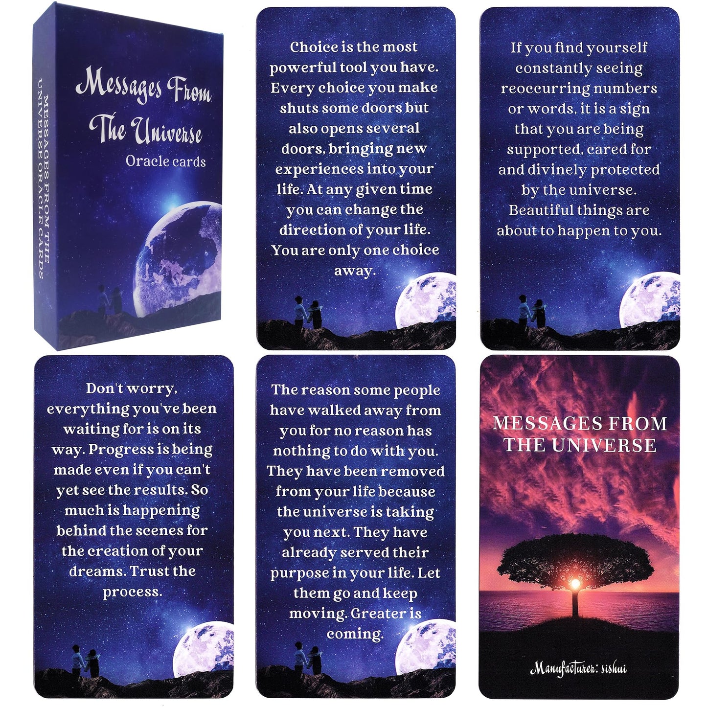 GZXINKE Messages from The Universe Oracle Cards – 54 Card Deck for Love, Finance, Career