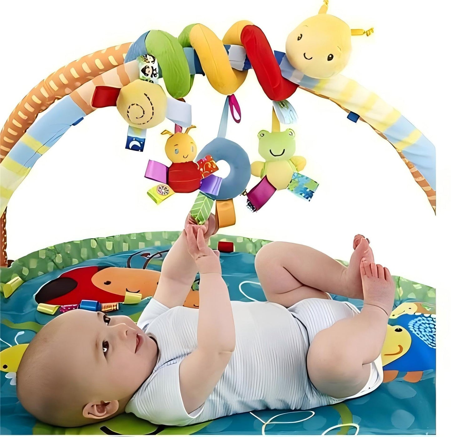GZYFUVALW Car Seat & Stroller Toy | Plush Spiral Baby Sensory Toy with Ringing Bells