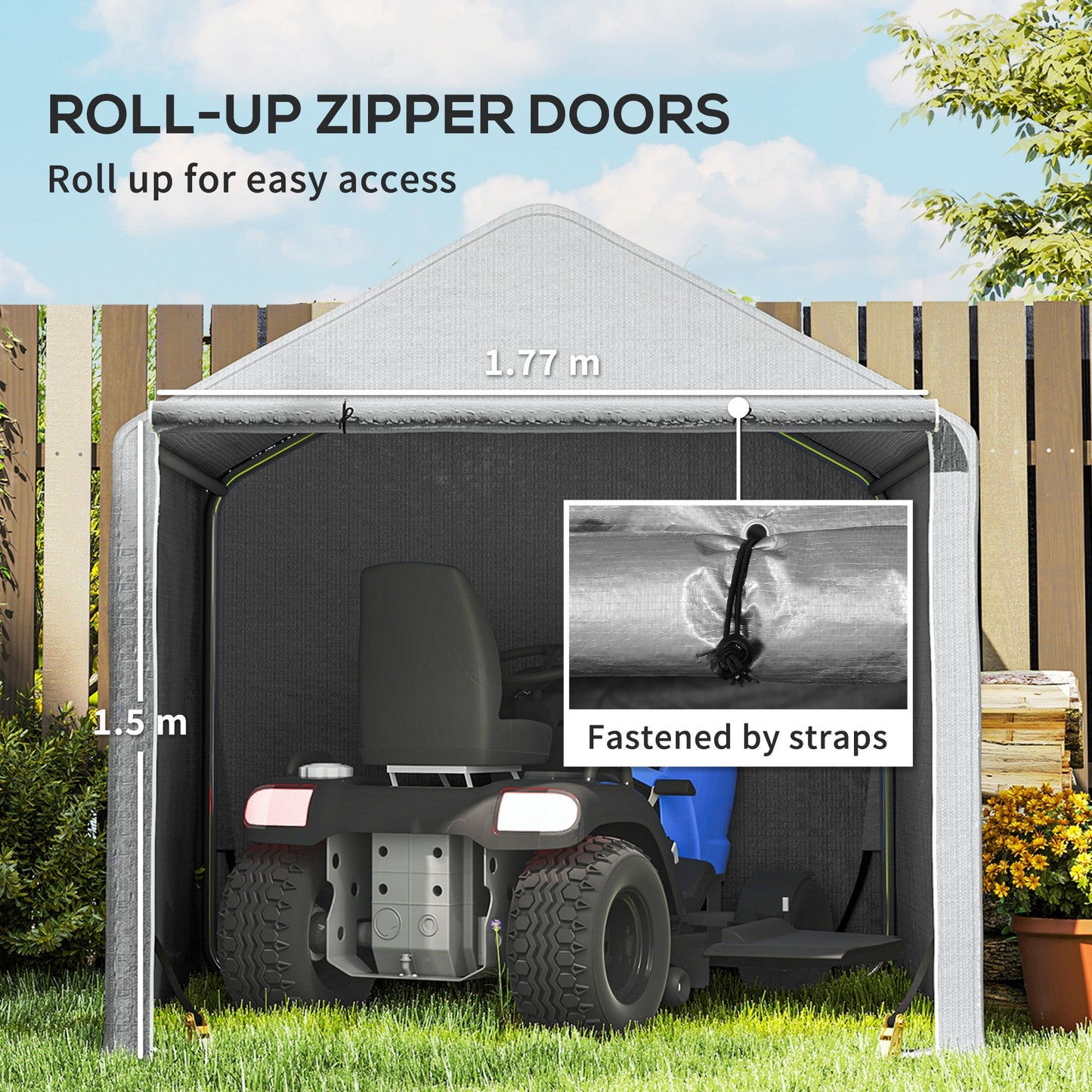 Outsunny 6.5' x 6.5' x 6.5' Temporary Garden Shed Storage Tent, Grey
