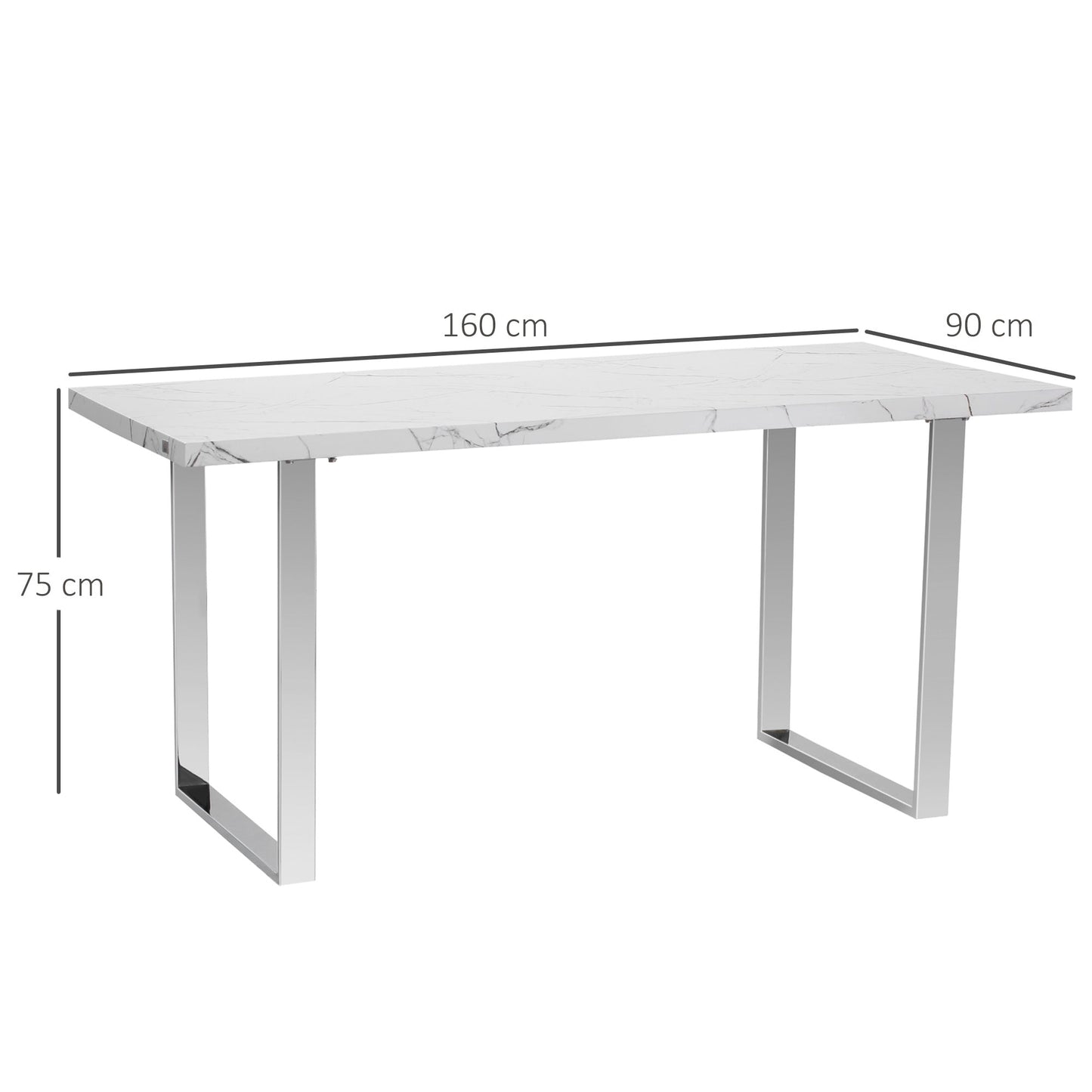 HOMCOM 160 cm Rectangular Dining Table Kitchen Table for 6-8 People