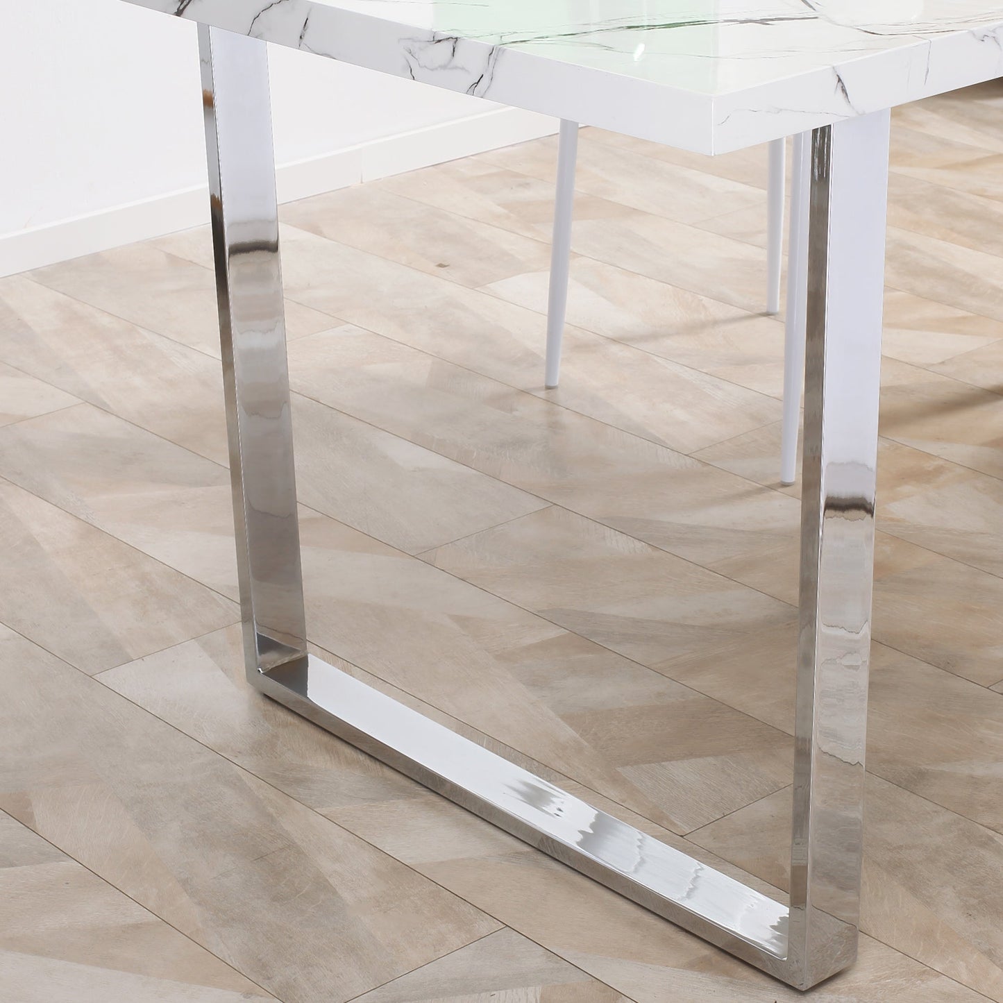 HOMCOM 160 cm Rectangular Dining Table Kitchen Table for 6-8 People