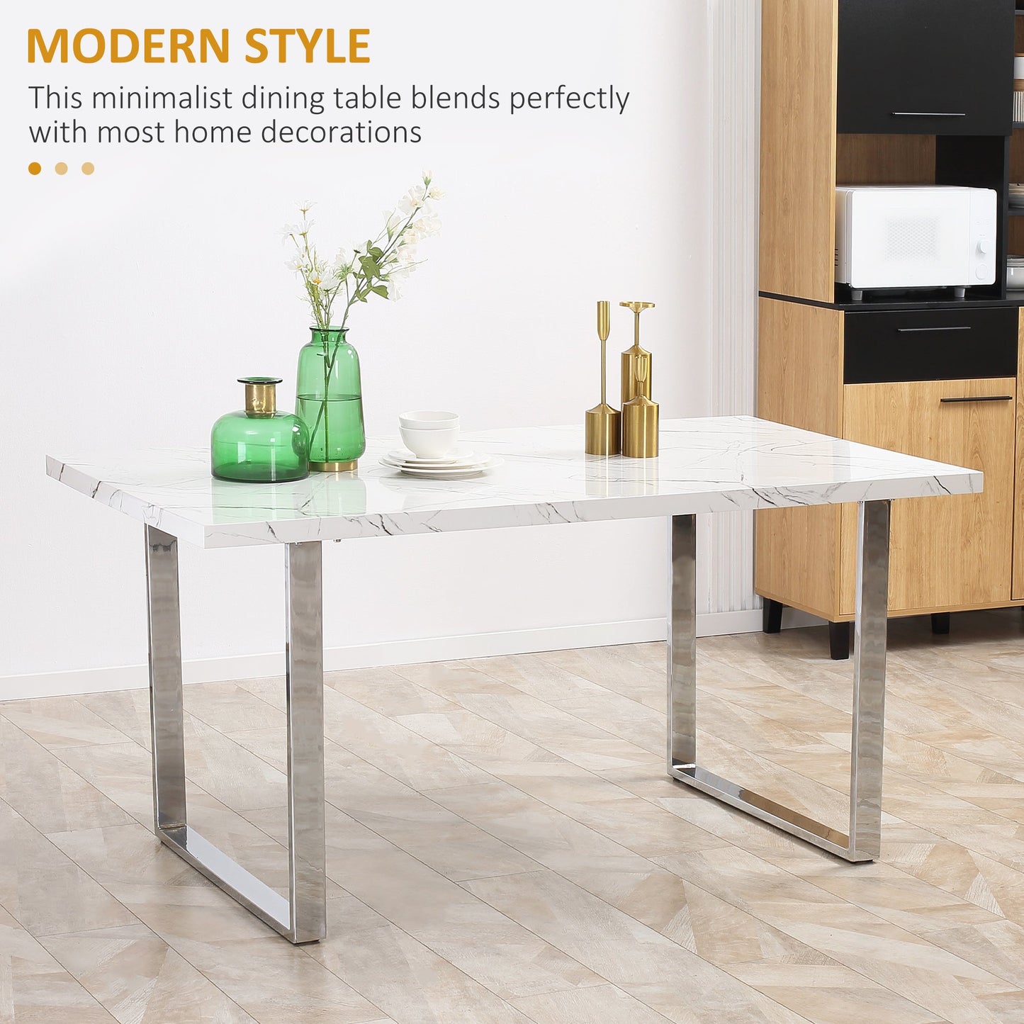 HOMCOM 160 cm Rectangular Dining Table Kitchen Table for 6-8 People