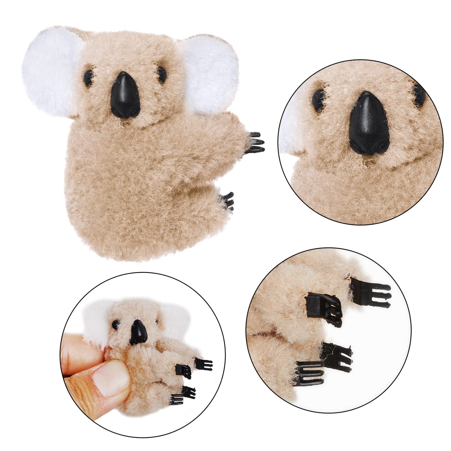 Haakong 24pcs Koala Clip Pencil Toppers – Clip-On Cute Animal Friends for Pencils, Pens & Wires