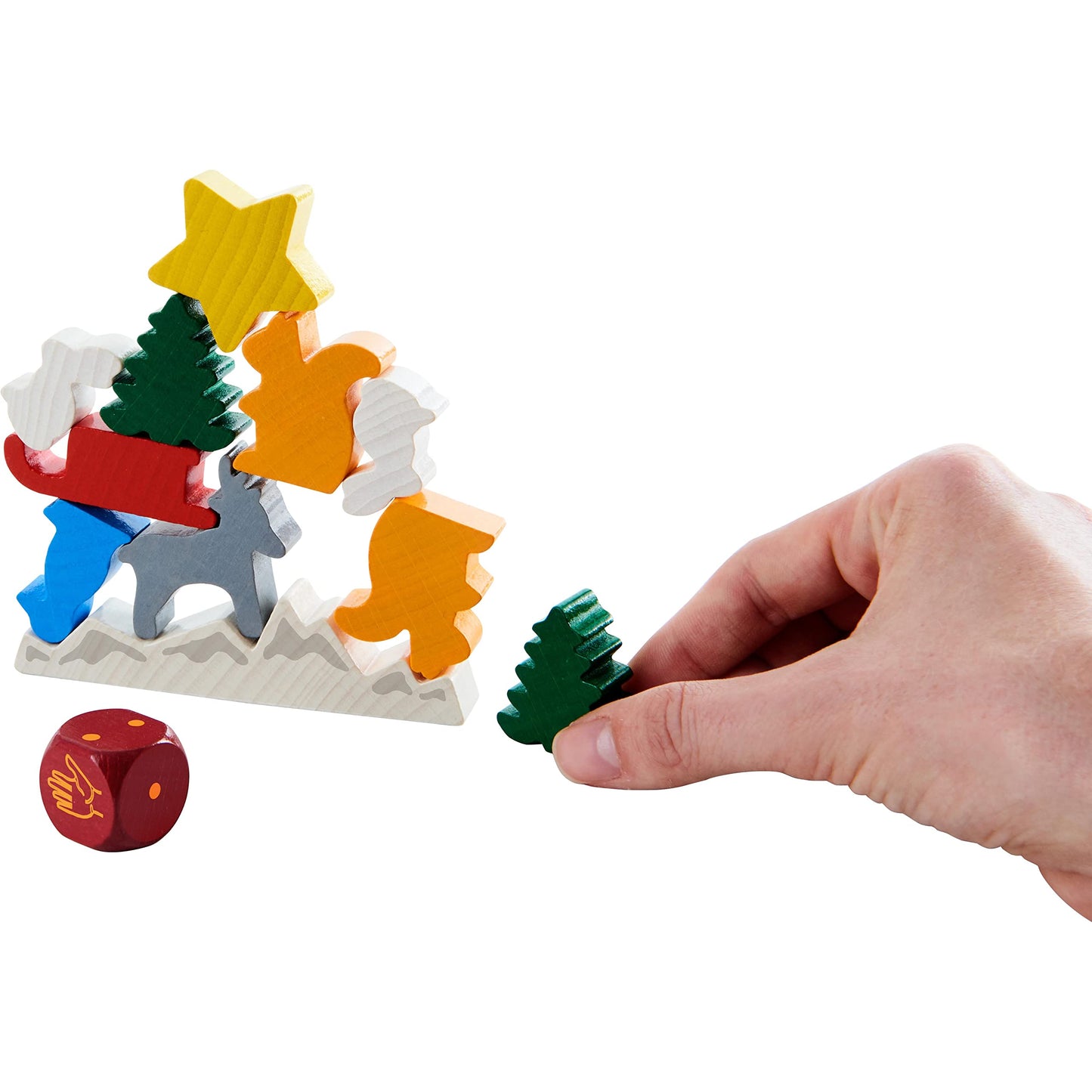 HABA Animal Upon Animal Christmas Edition – Wooden Stacking Game in Collector's Tin