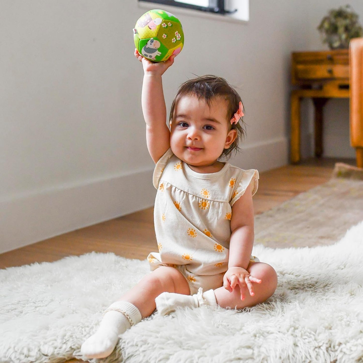 HABA Soft Baby Ball with Farm Animals | Tummy Time & Sensory Play