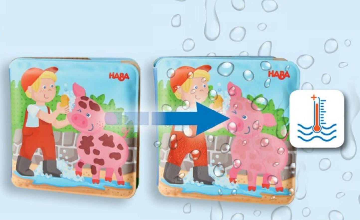 HABA Magic Color Changing Bath Book: Animal Wash Day for Toddlers (18-36m)
