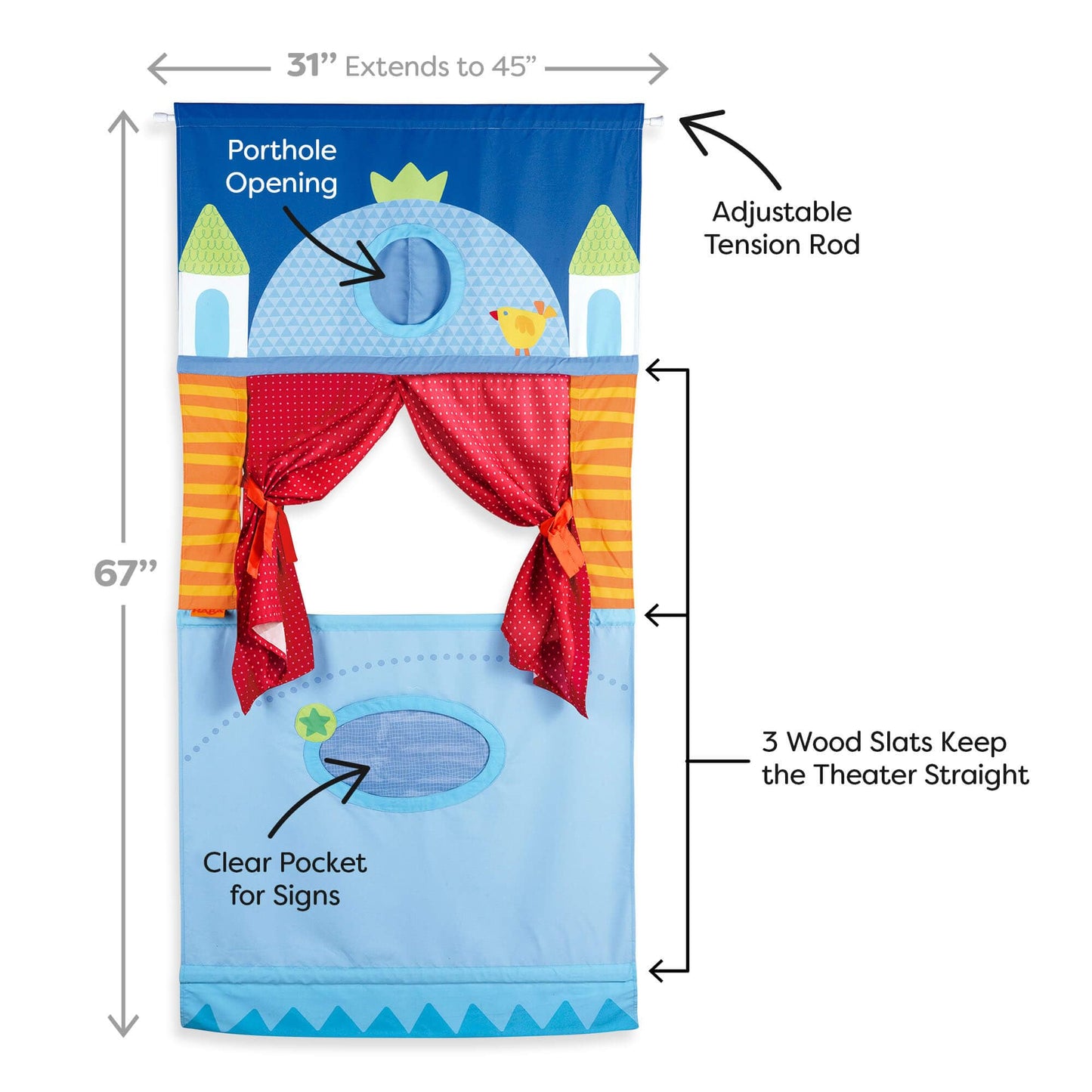 HABA Doorway Puppet Theater – Space-Saving, Adjustable Rod for Pretend Play (3+)