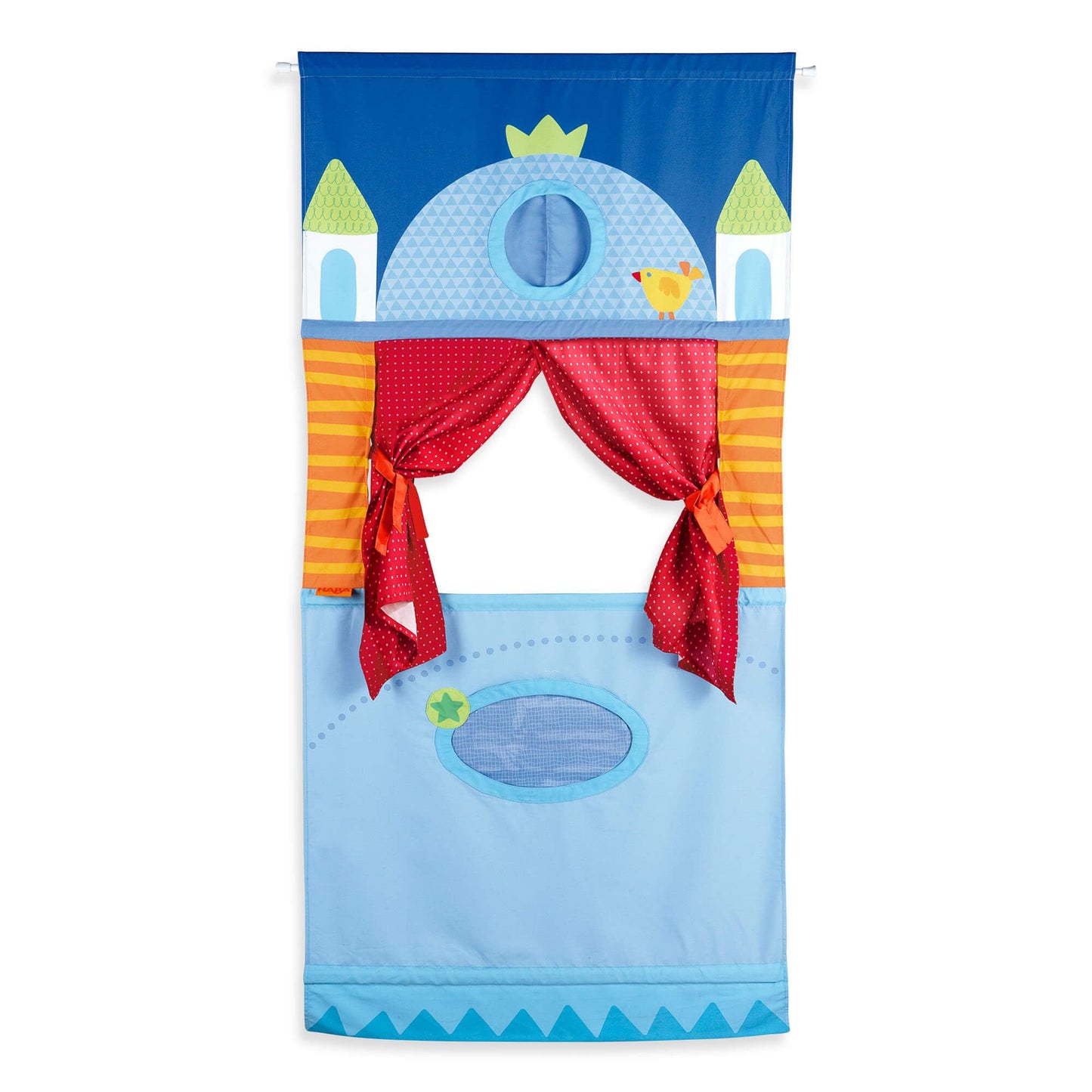 HABA Doorway Puppet Theater – Space-Saving, Adjustable Rod for Pretend Play (3+)