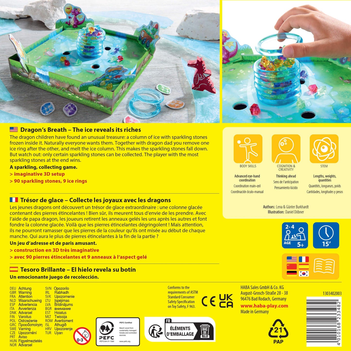 HABA Dragon's Breath Board Game - Award-Winning Family Fun for Ages 5+