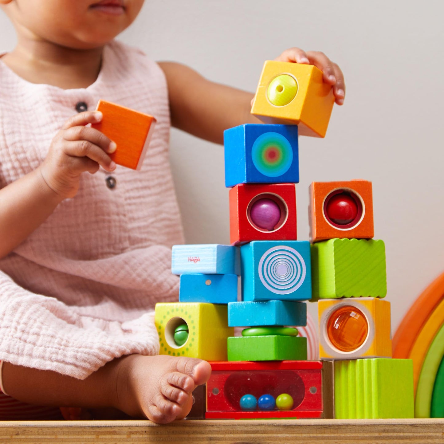 HABA Fun with Sounds: Wooden Discovery Blocks for Toddlers – Made in Germany | Montessori-Inspired Acoustic Blocks