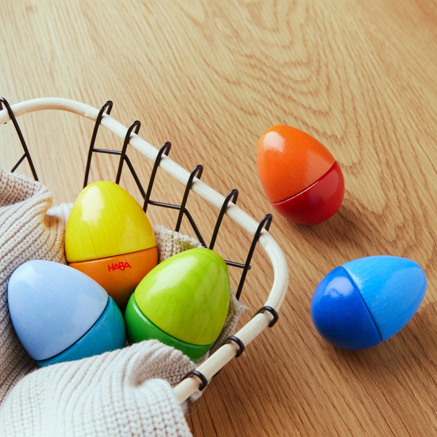 HABA Fun with Sounds Wooden Eggs – Montessori Easter Toys, Made in Germany