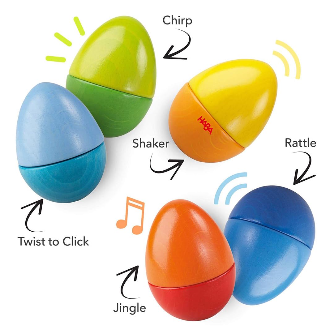 HABA Fun with Sounds Wooden Eggs – Montessori Easter Toys, Made in Germany