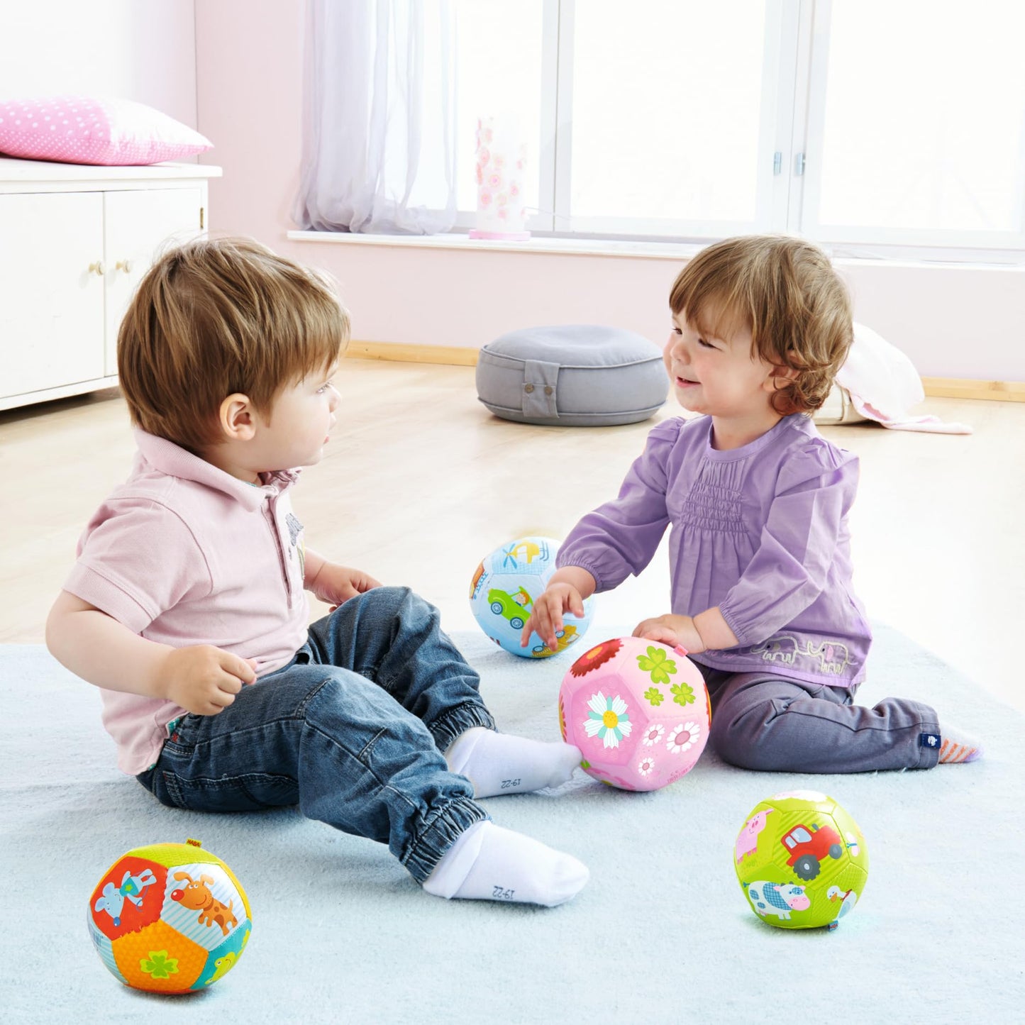 HABA Soft Baby Ball with Farm Animals | Tummy Time & Sensory Play