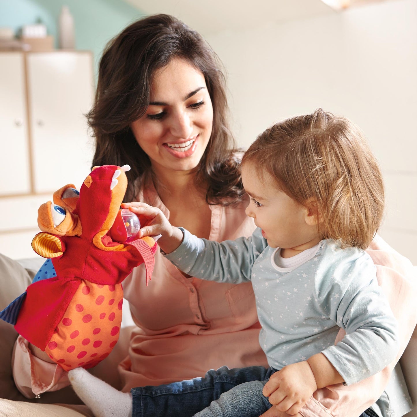 HABA Glove Puppet Eat it Up Dragon – Interactive Hand Puppet for Toddlers 18 Months+