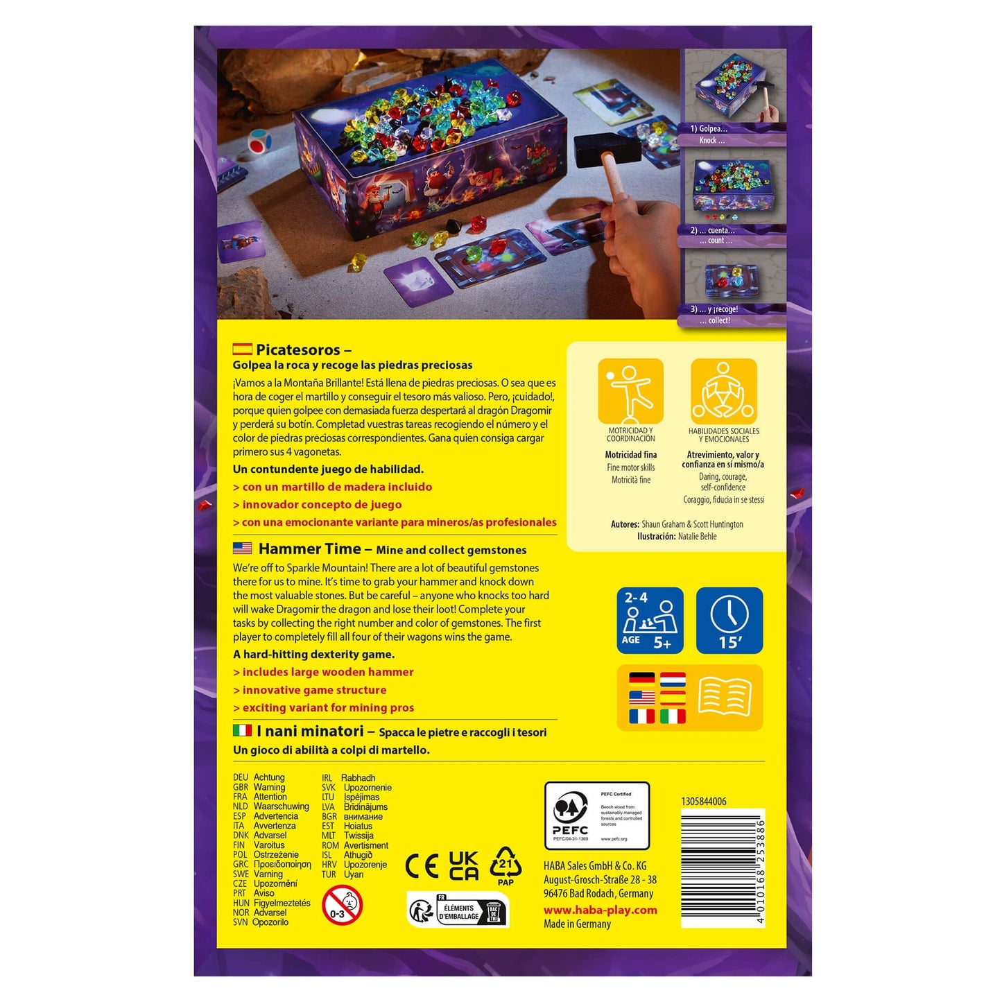 HABA Hammer Time: Fun Treasure-Hunt Board Game for Kids 5+ | Gems, Strategy & Family Play