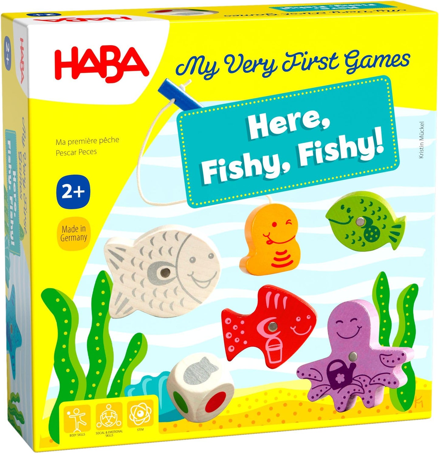 Here Fishy Fishy! Magnetic Fishing Game by HABA – Toddler & Preschool Learning Toy, Made in Germany