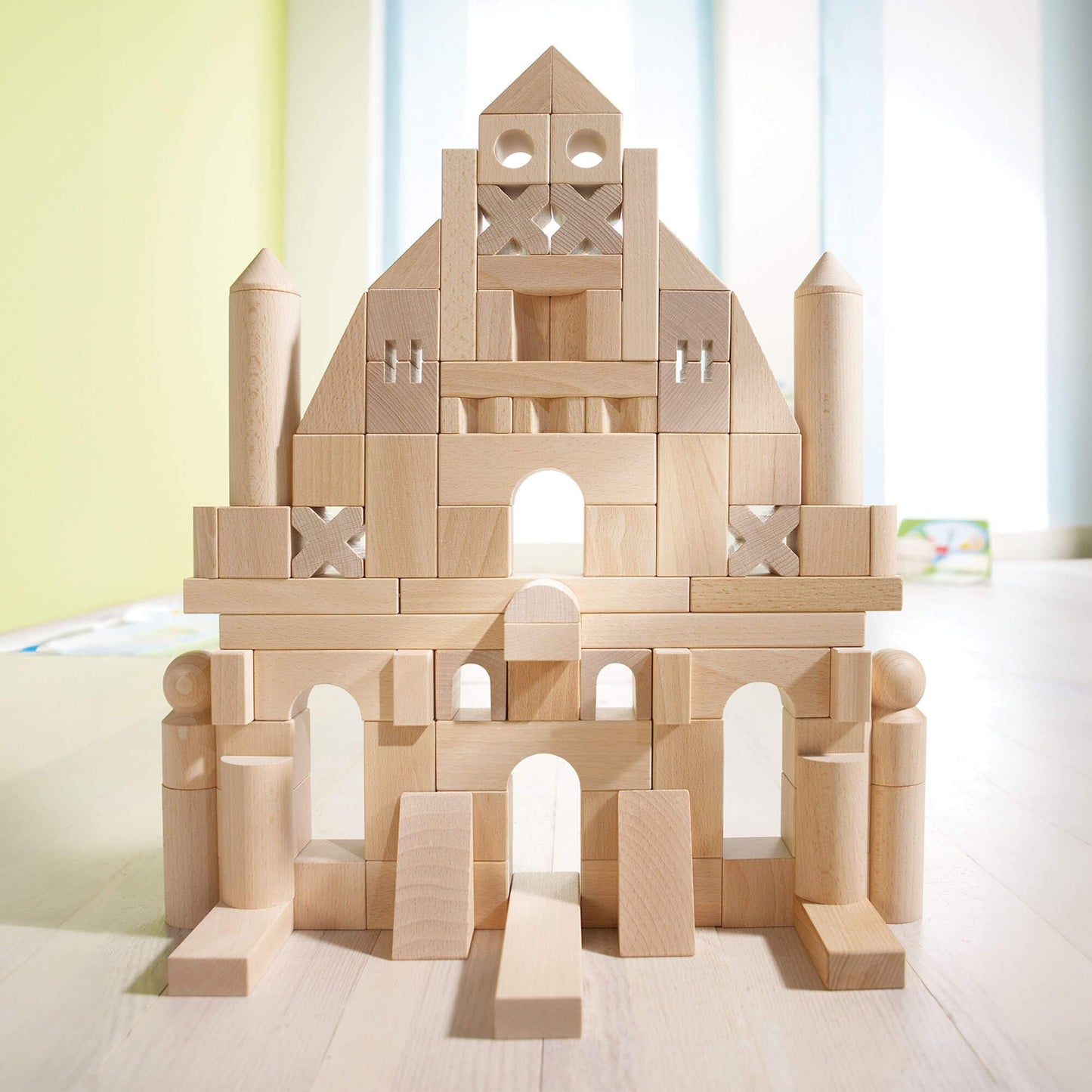 HABA Extra Large Wooden Building Blocks 102-Piece Set – Open-Ended Toddler Toys, Made in Germany