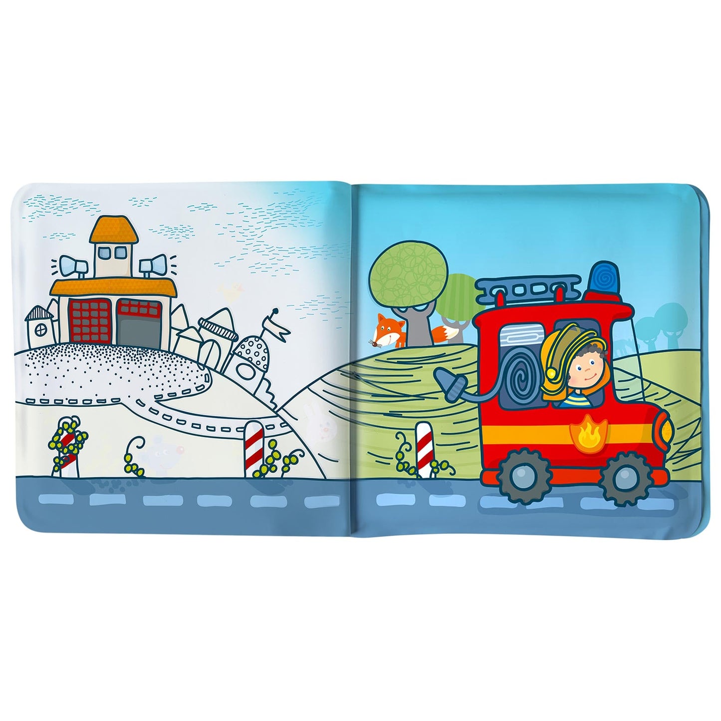 HABA Magic Color Changing Bath Book: Fire Brigade – Bath Toys for Toddlers 18–36 Months