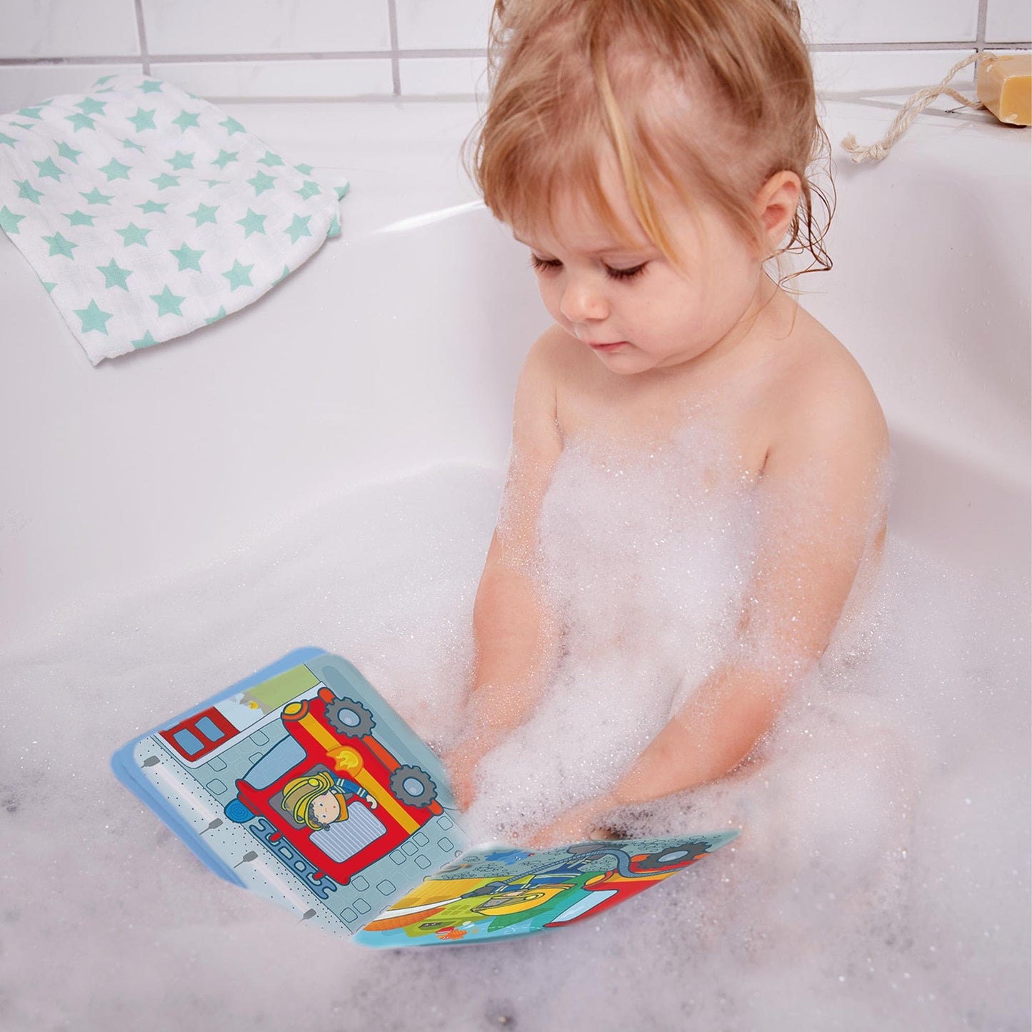HABA Magic Color Changing Bath Book: Fire Brigade – Bath Toys for Toddlers 18–36 Months