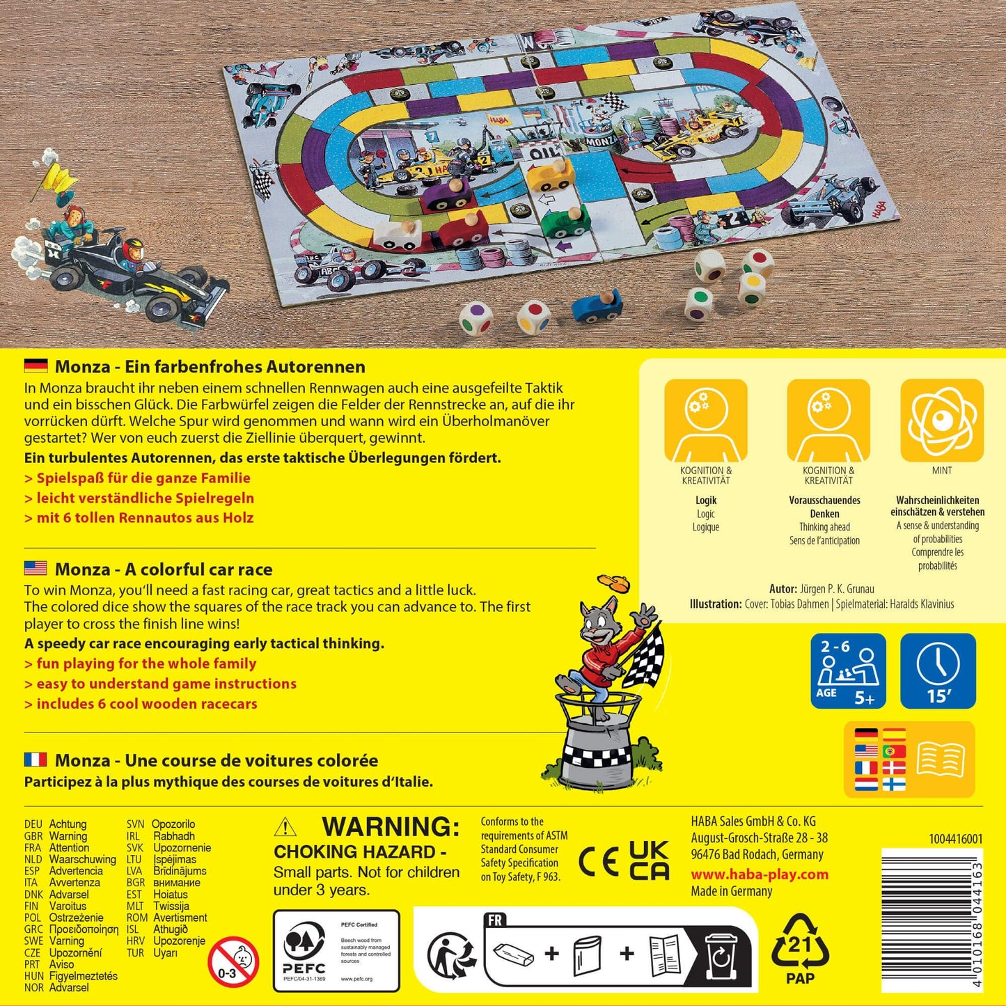 HABA Monza: Car Racing Games & Beginner’s Family Board Game | Made in Germany