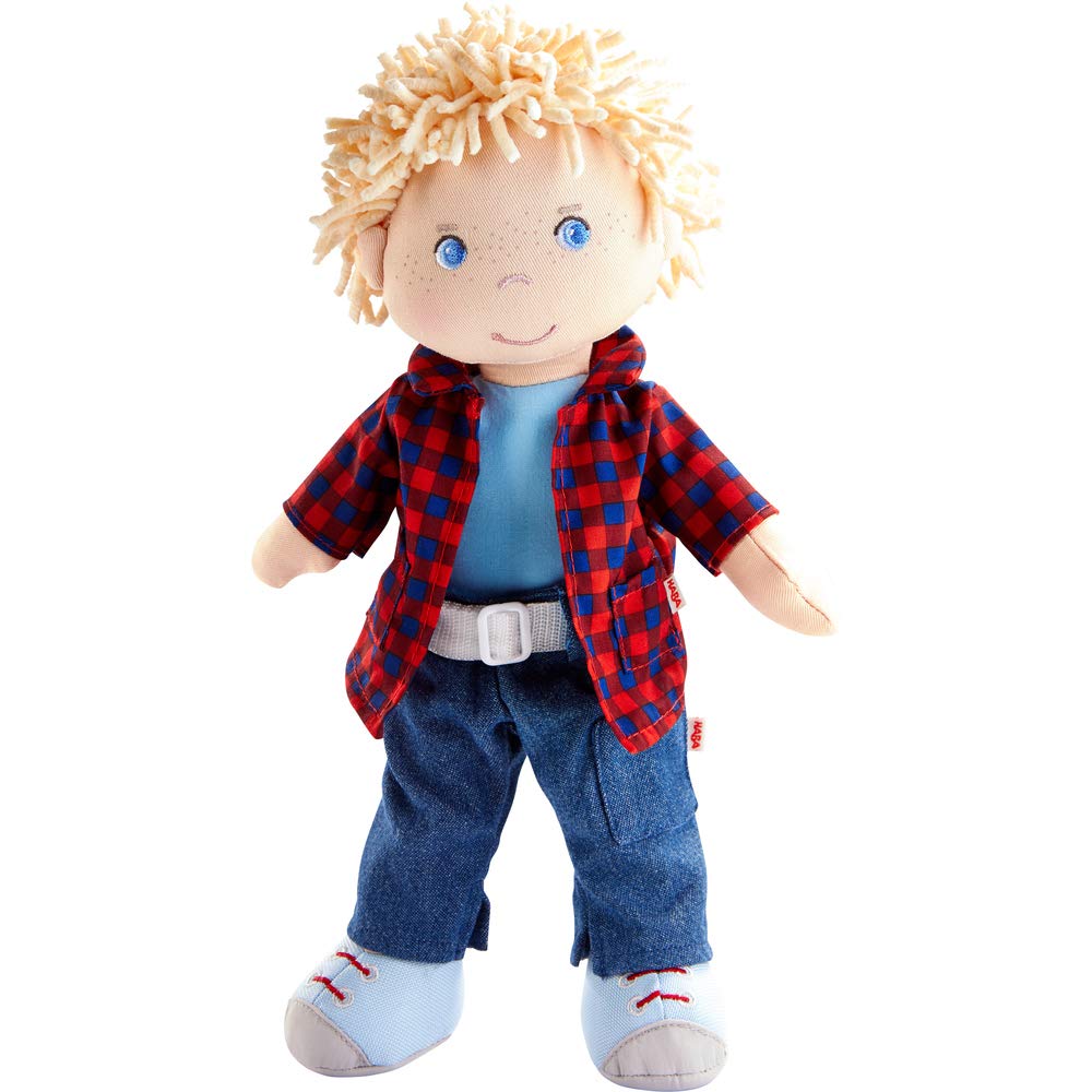HABA Nick 12-Inch Soft Doll – Blue-Eyed Baby Boy, Machine Washable