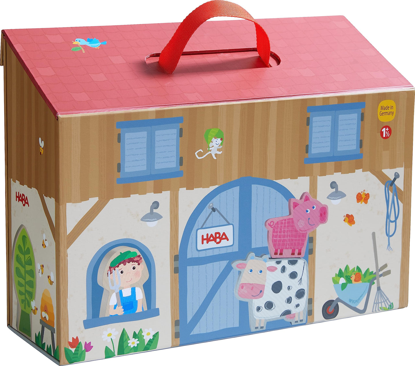 HABA Play World on the Farm Play Set – German-Made Farm Toys for Toddlers 1-3