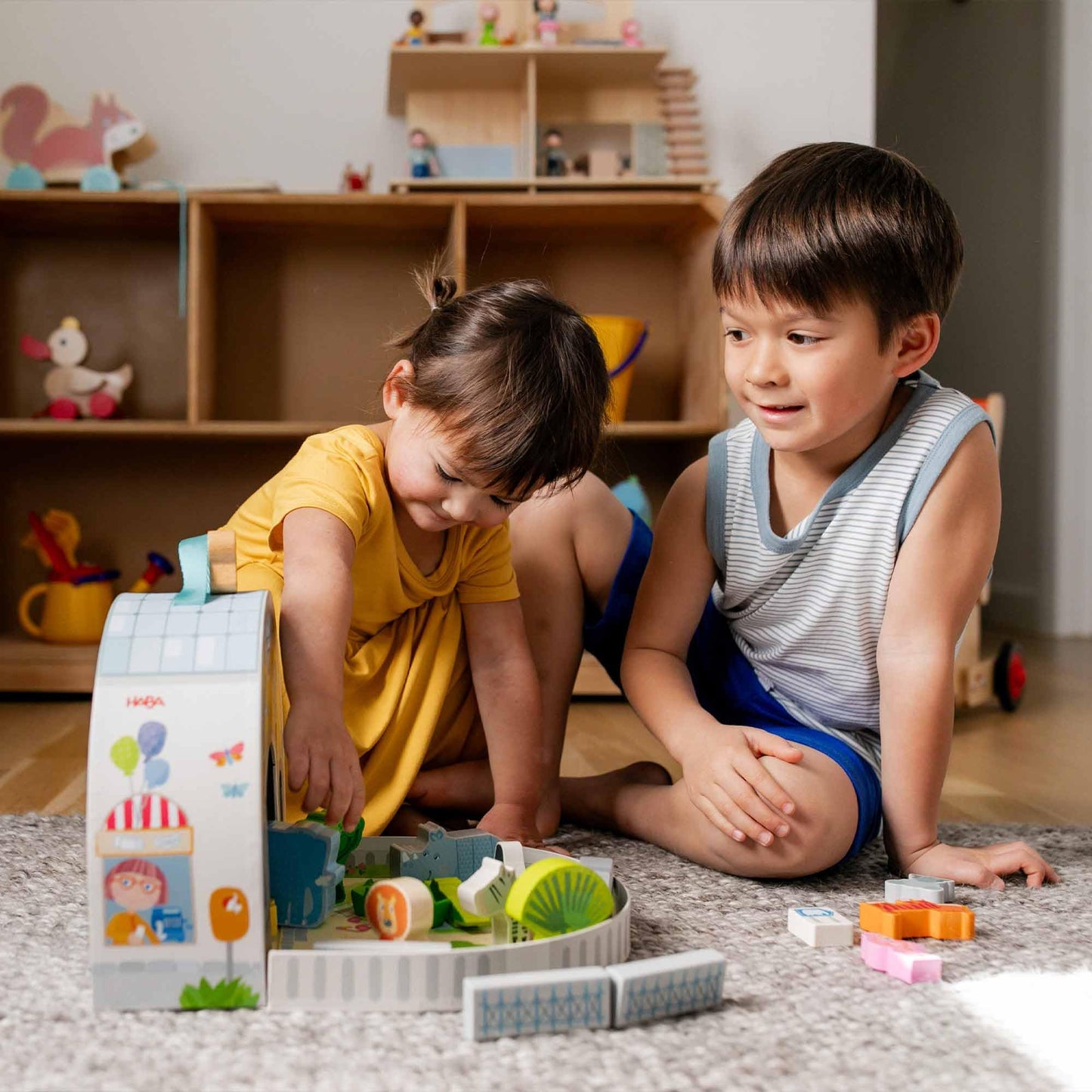 HABA Wooden Animal Playset — Zoo Play World with Zookeeper George | STEM Toy for Ages 2+