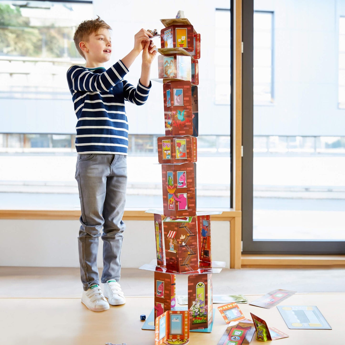 Rhino Hero Super Battle by HABA – 3D Stacking Board Game, Made in Germany