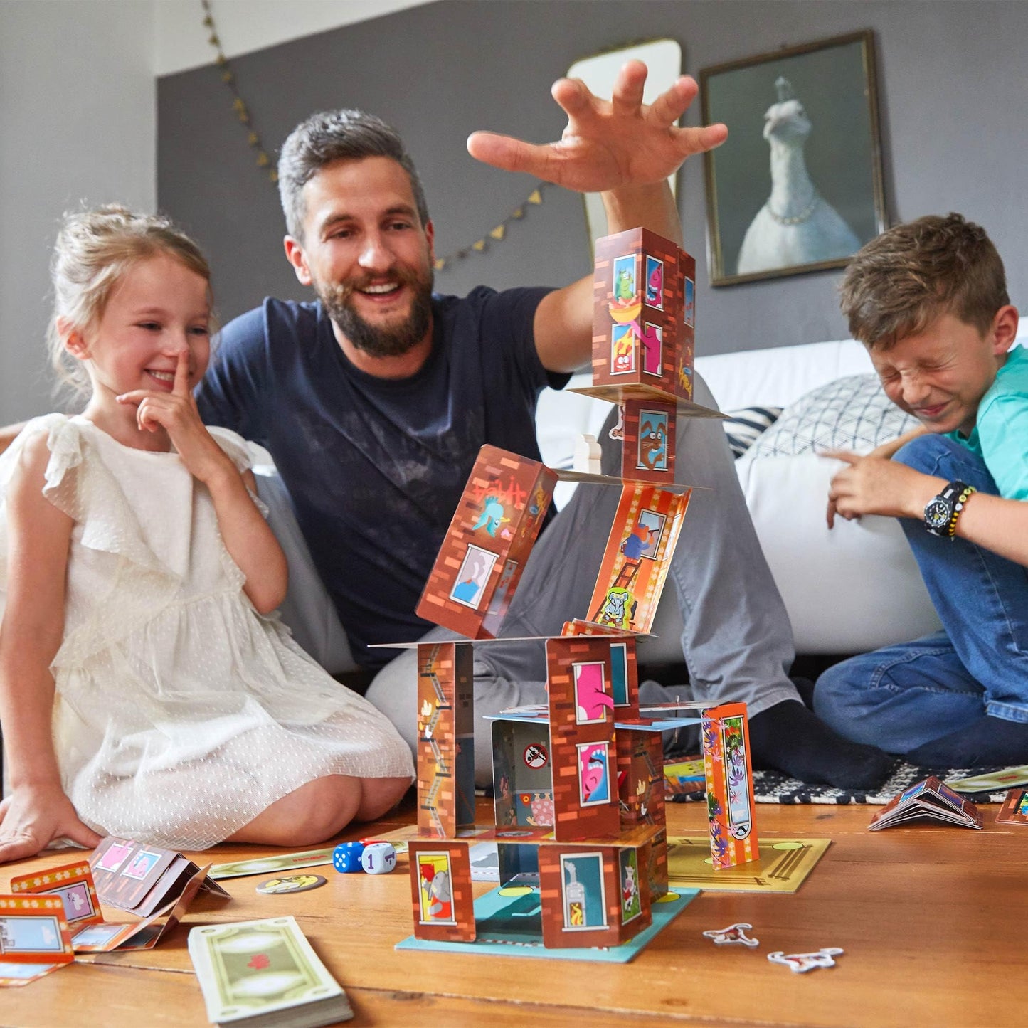 Rhino Hero Super Battle by HABA – 3D Stacking Board Game, Made in Germany