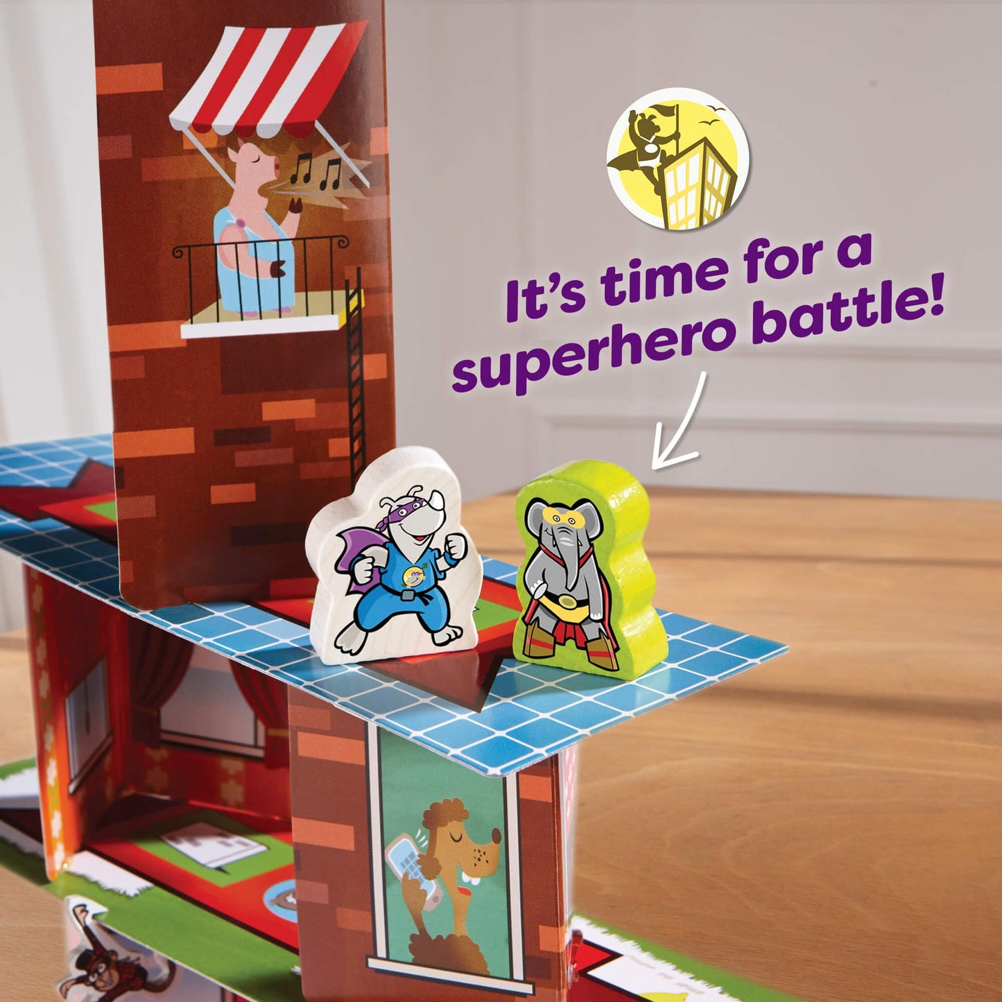 Rhino Hero Super Battle by HABA – 3D Stacking Board Game, Made in Germany