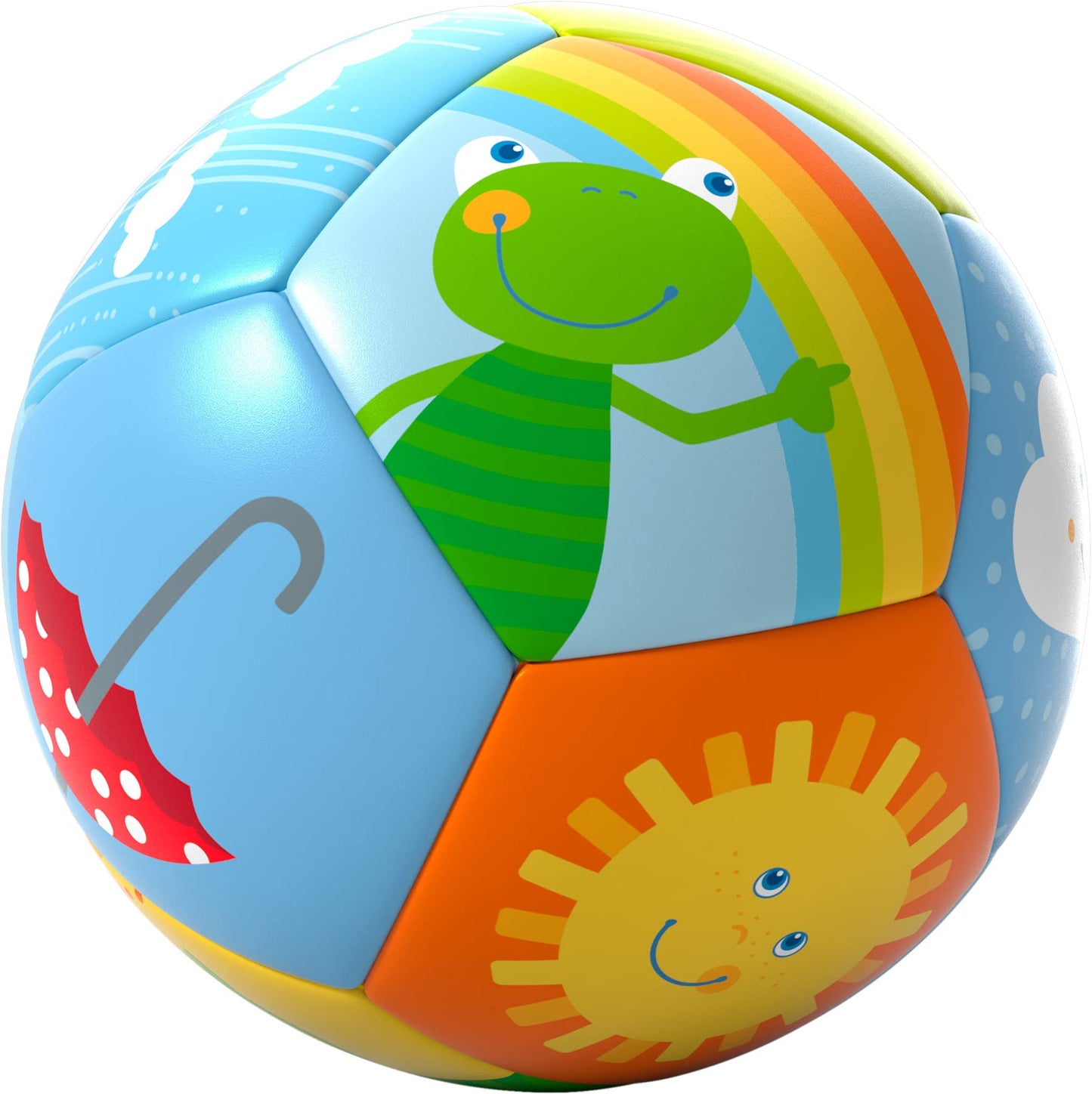 HABA Soft Baby Ball Toy – Tummy Time Rainbow Ball for Babies 6 Months+