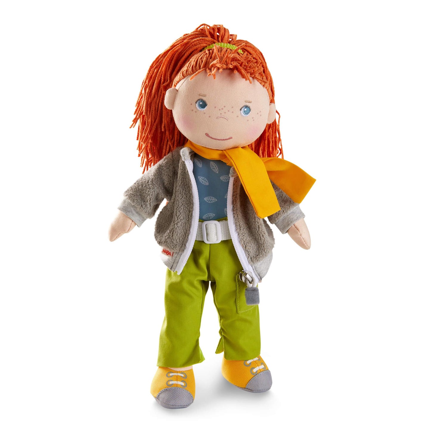HABA Soley 12" Soft Doll – Red Hair, Outdoor Outfit, Removable Clothes, Machine Washable | 18 Months+