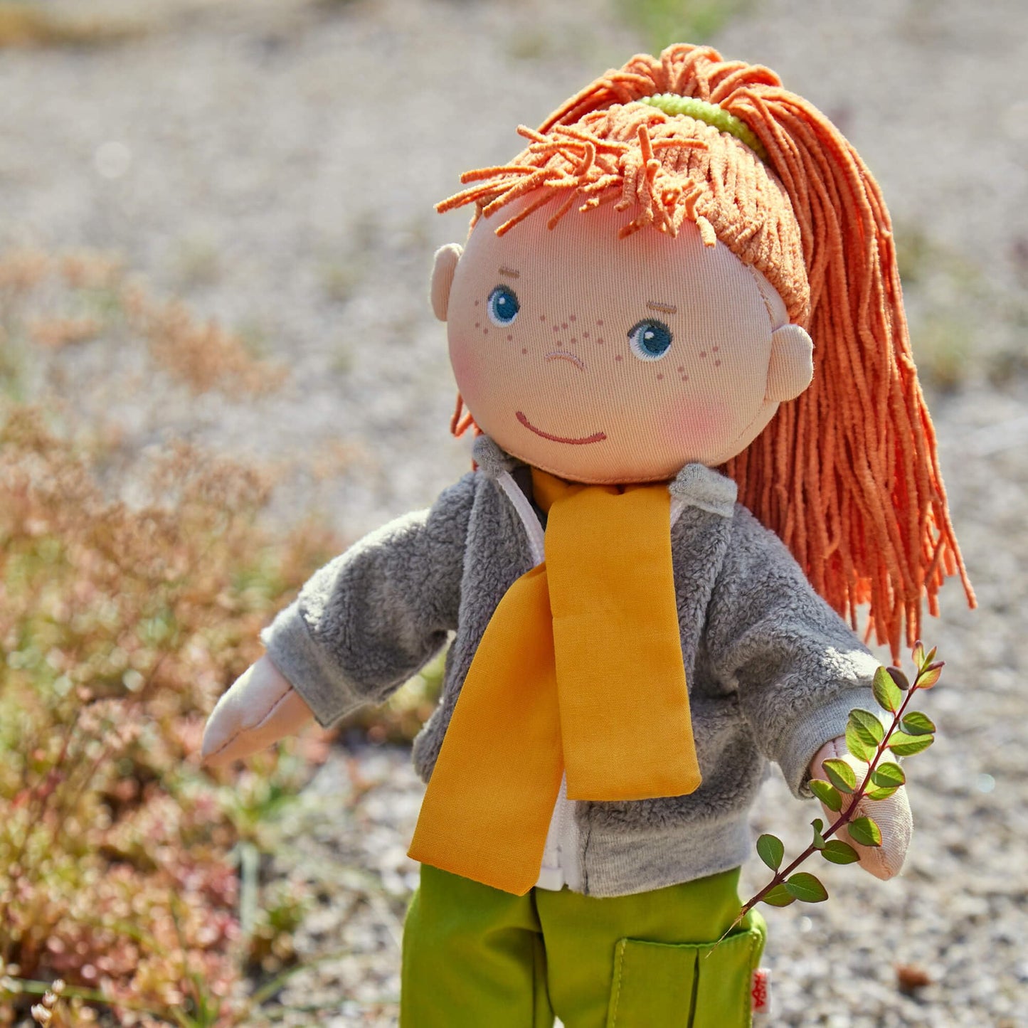 HABA Soley 12" Soft Doll – Red Hair, Outdoor Outfit, Removable Clothes, Machine Washable | 18 Months+