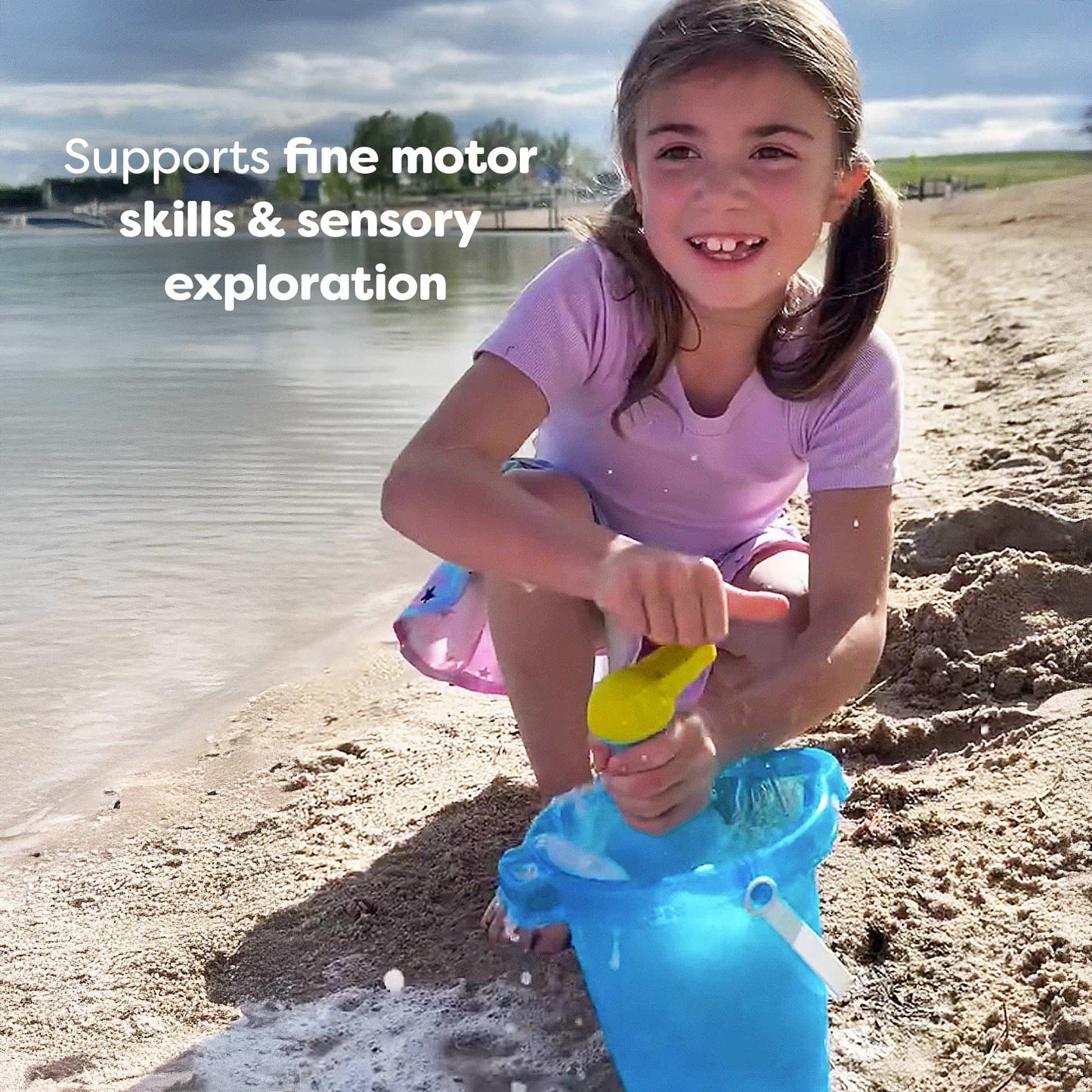 HABA Toddler Bath Toys: Bubble Bath Kids Whisk for Sensory Play & Motor Skills – Blue
