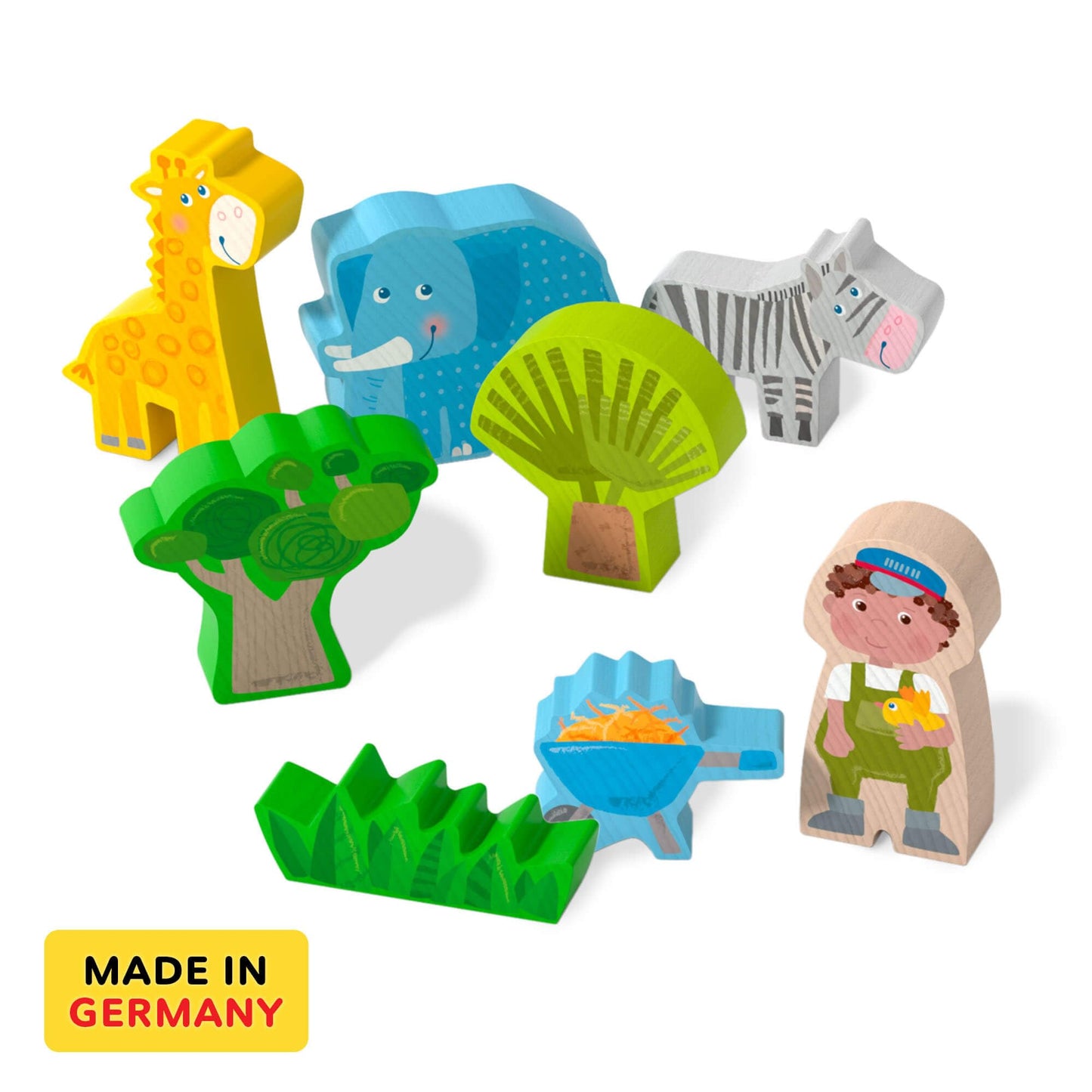 HABA Wooden Animal Playset — Zoo Play World with Zookeeper George | STEM Toy for Ages 2+