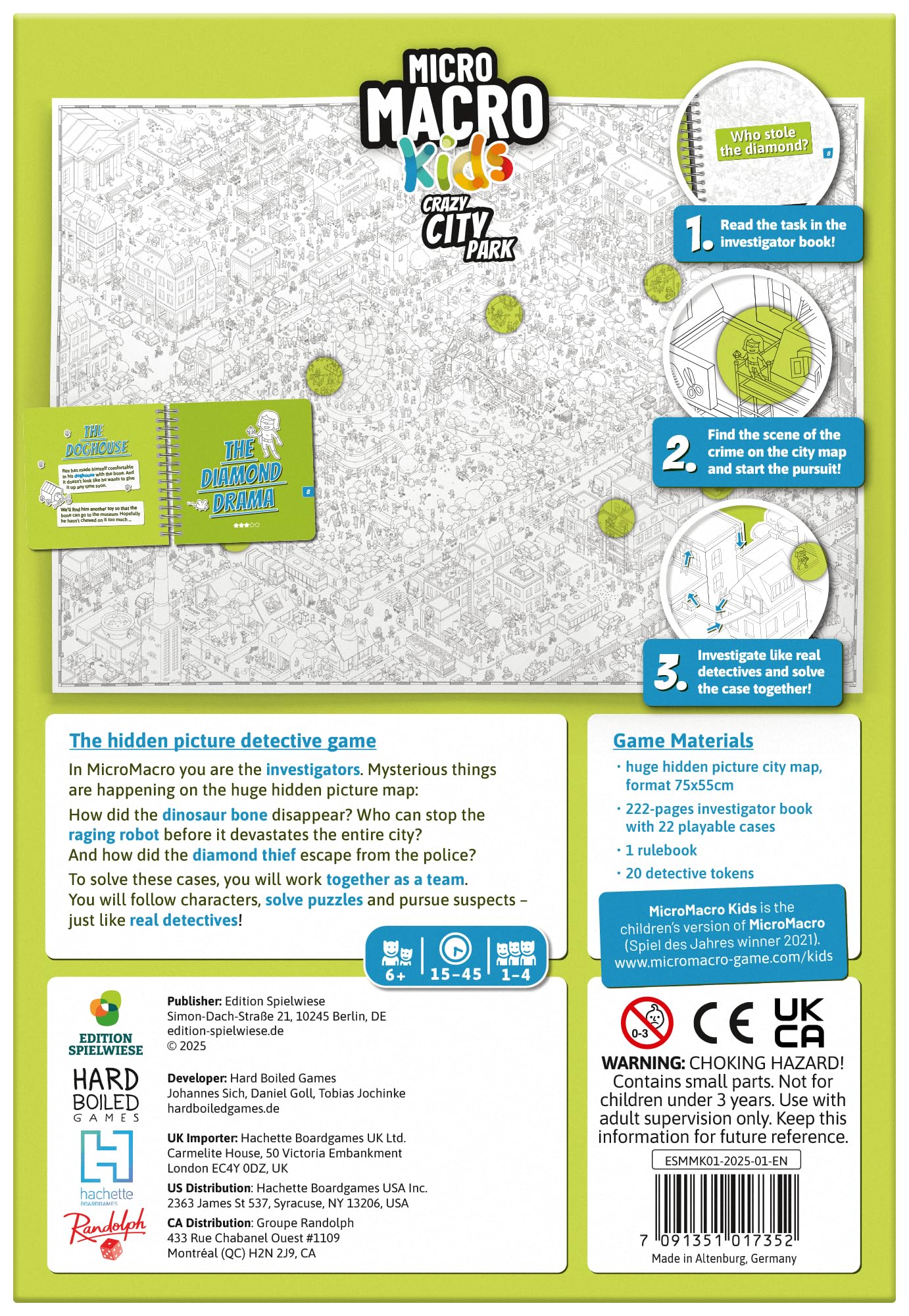 Hachette Boardgames MicroMacro Kids: Crazy City Park | Cooperative Detective Game for Kids Aged 6–8 | 1–4 Players | 10–30 Min