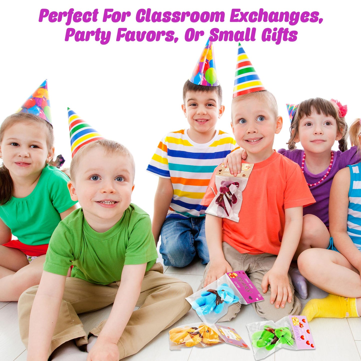 Haconba 36 Pcs Mini Plush Teddy Bears (4.7-Inch) with 40 Gift Card Bags, 18 Colors
