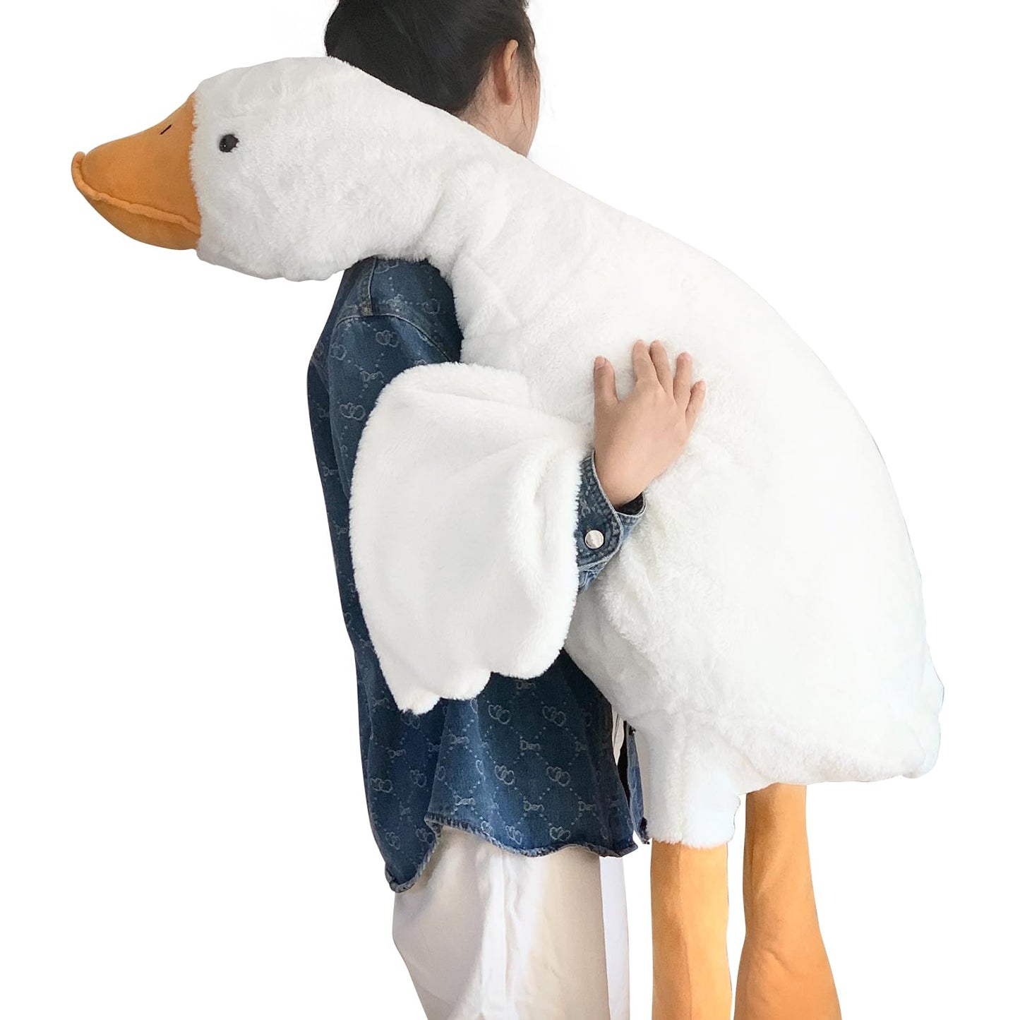 Haengbuk Goose Stuffed Animal – 51.2in Giant Hug Pillow, Soft White Swan Plush