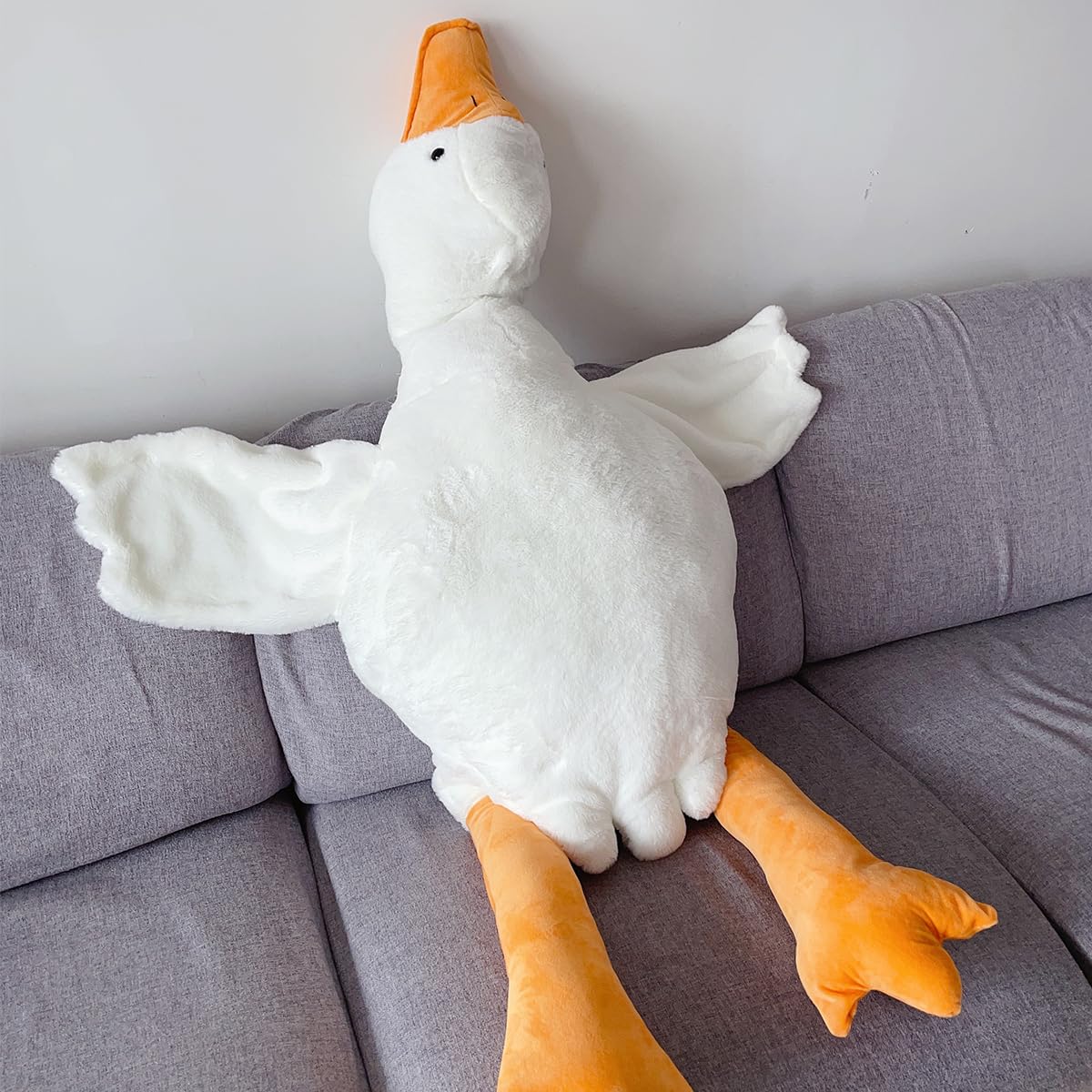 Haengbuk Goose Stuffed Animal – 51.2in Giant Hug Pillow, Soft White Swan Plush