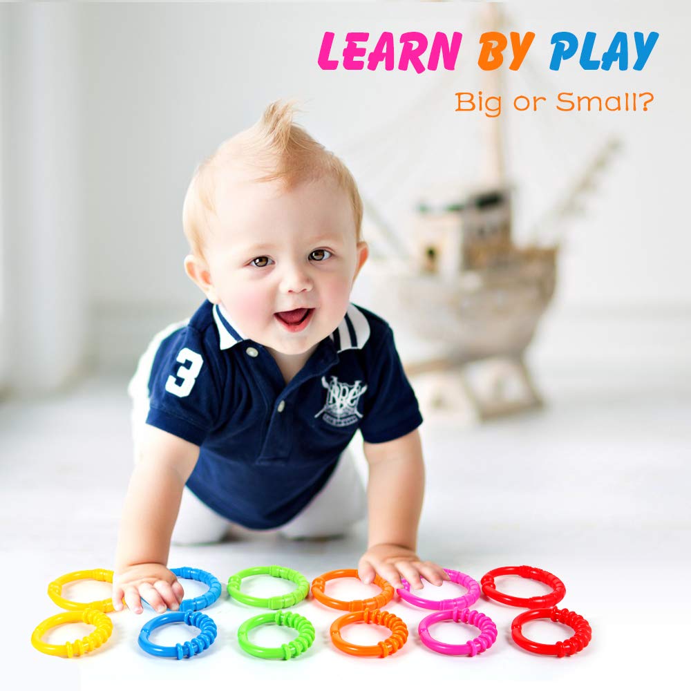 HAHA Baby Link-to-Go Connecting Rings Toy – Clip-On Learning Set for Travel, Stroller, Car Seat, Crib