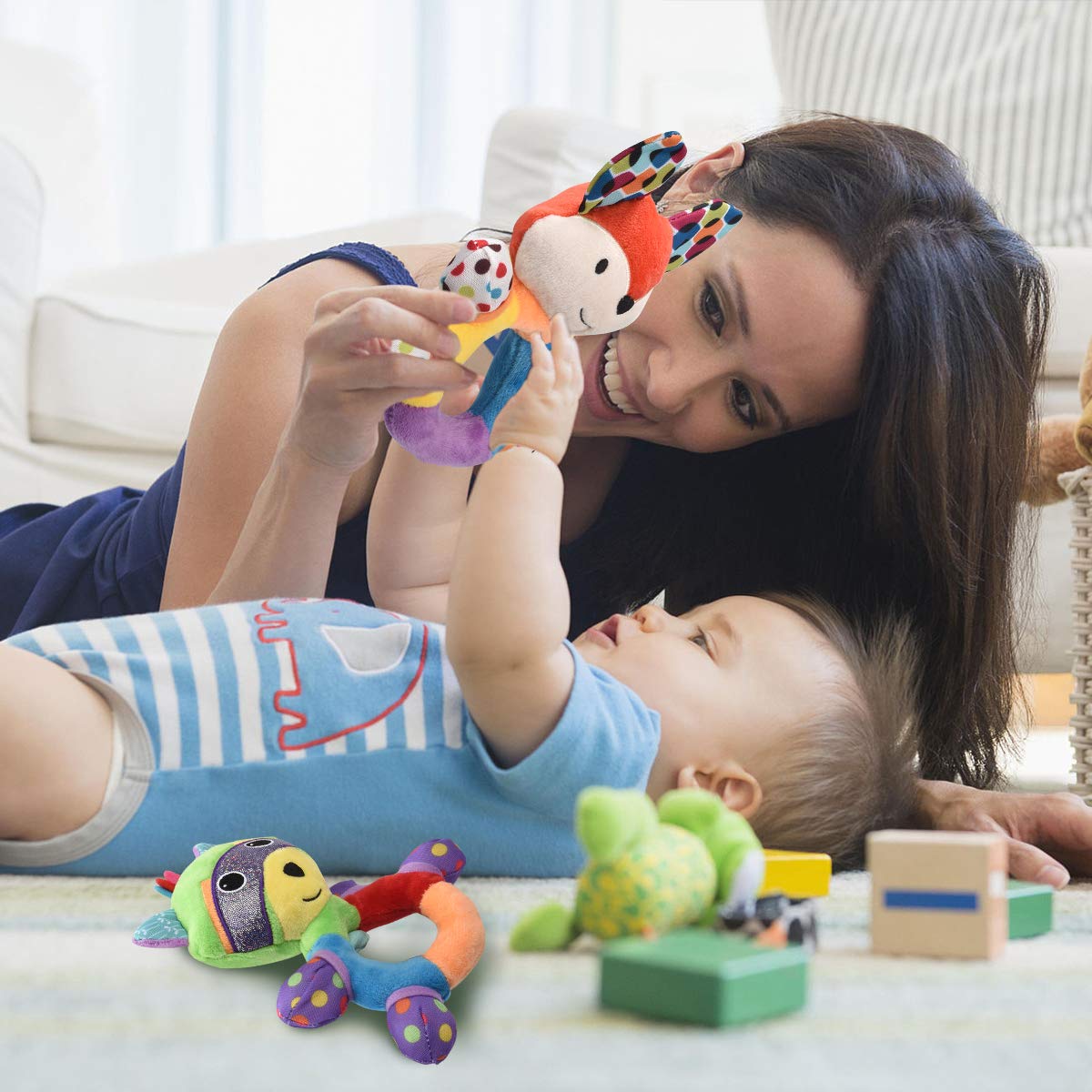 HAHA Baby Teething Rattle Toys – Soft Sensory Baby Rattle for 0-12 Months