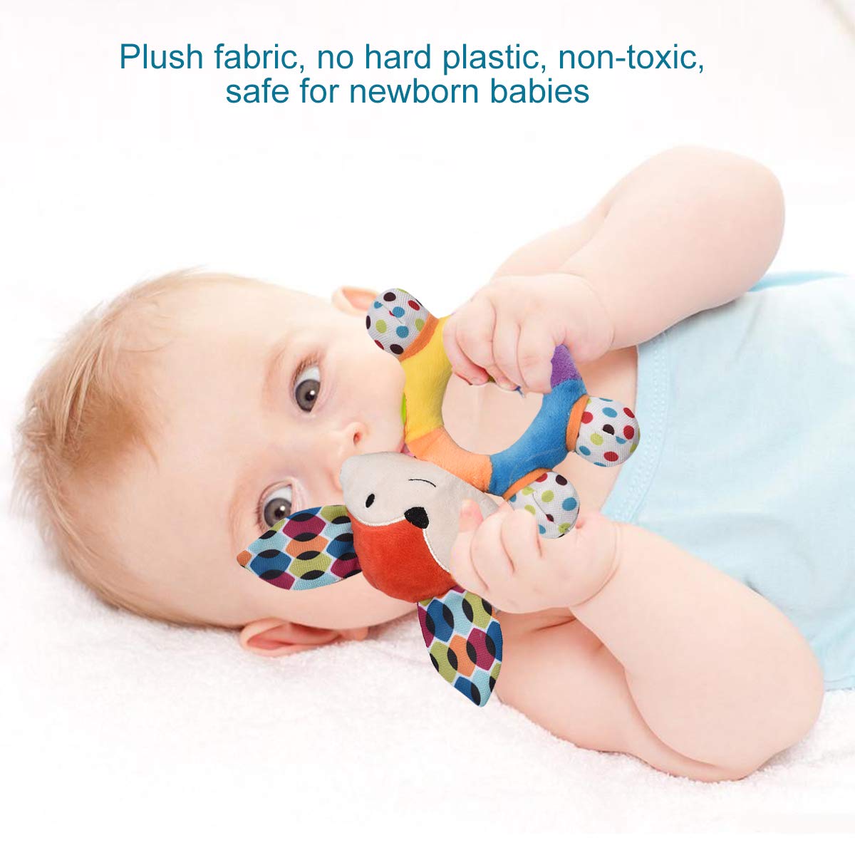 HAHA Baby Teething Rattle Toys – Soft Sensory Baby Rattle for 0-12 Months