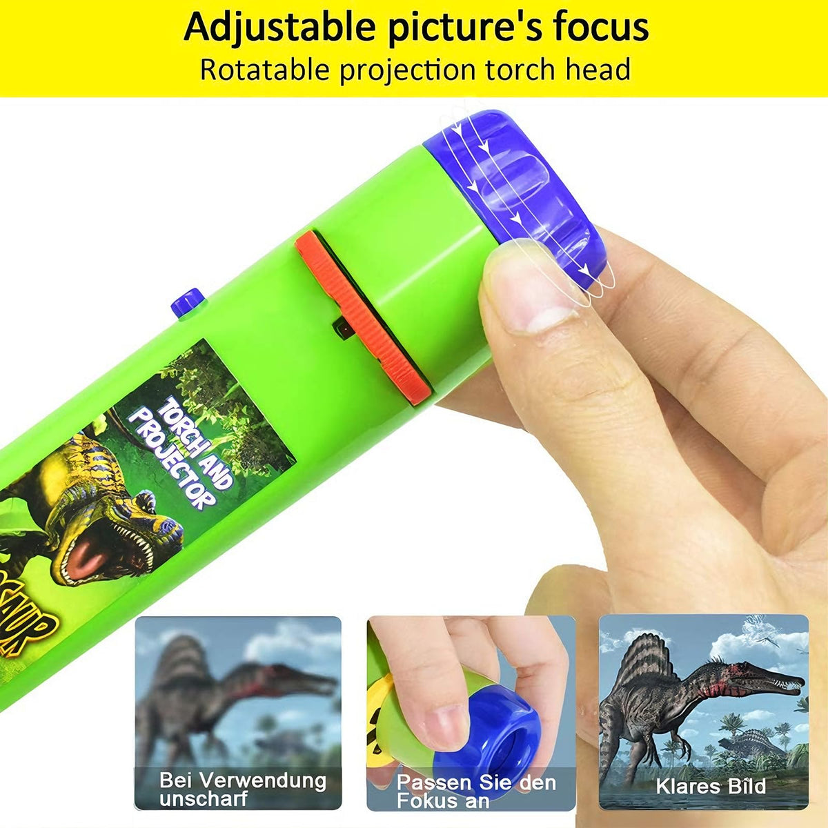 HahaGo Torch Projector: 120 Pictures & 5 Themes Educational Night Light for Kids