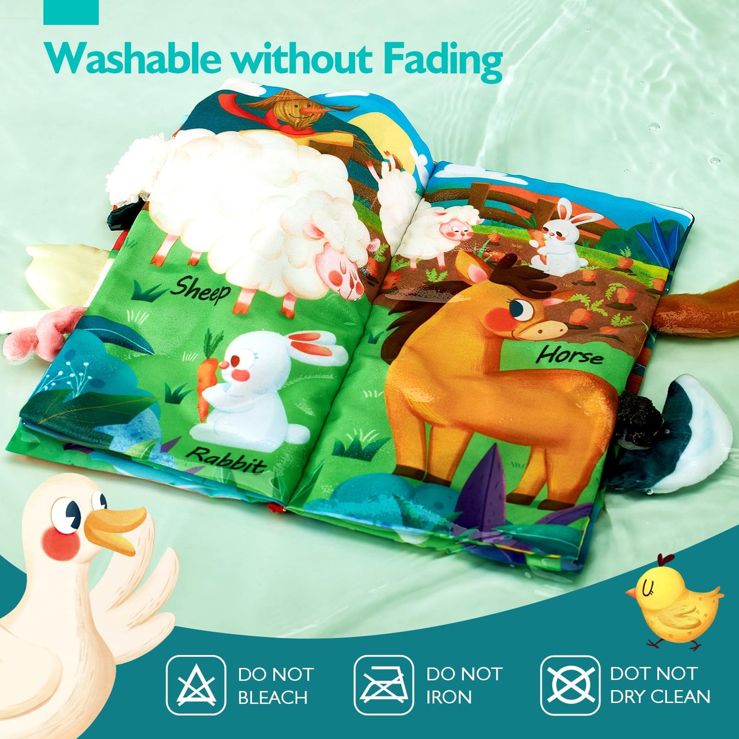 hahaland Baby Books 2PCS – Soft Tummy Time Sensory Books for Babies 0-12 Months | Stroller & Travel Toys
