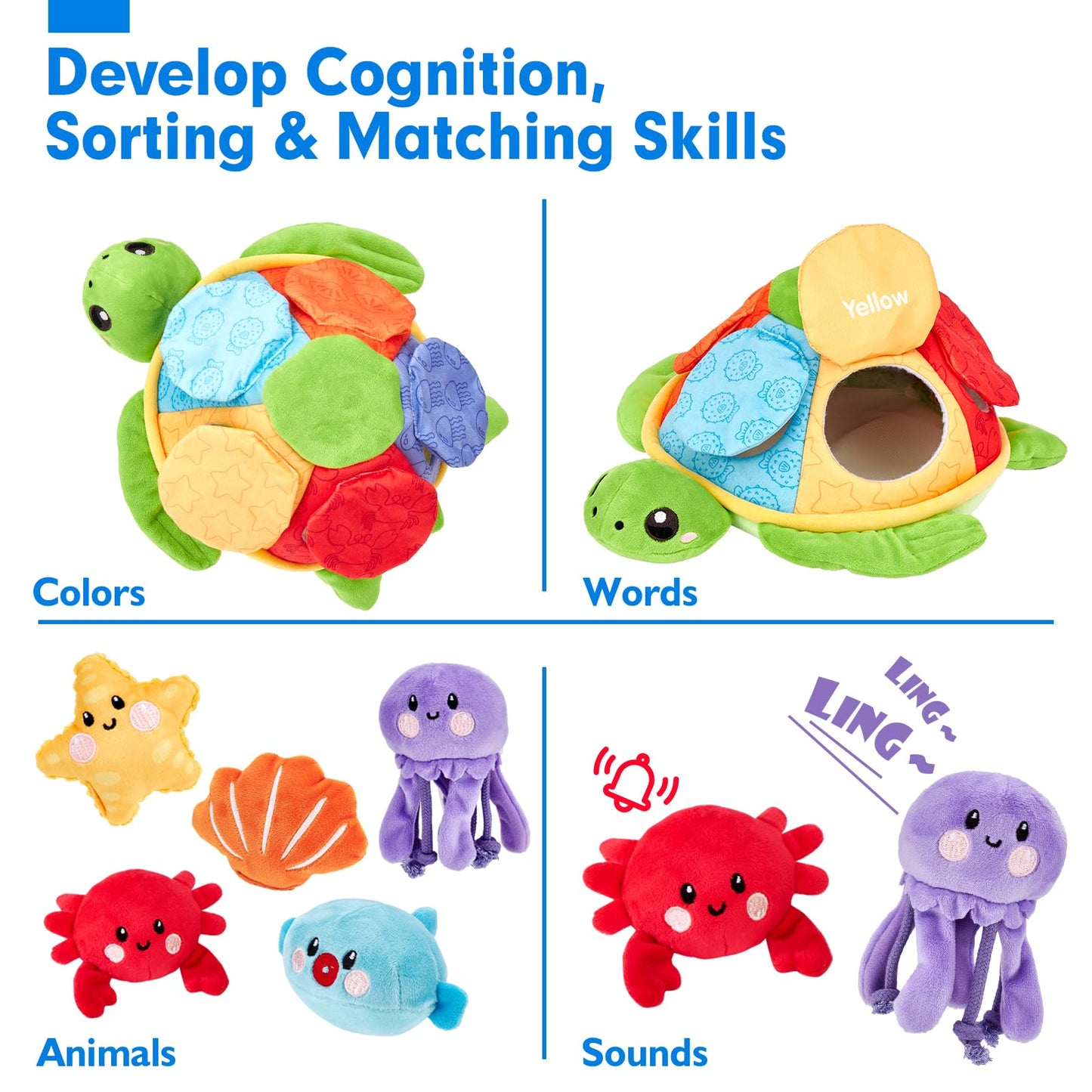 Hahaland Baby Toys for 6-12 Months | Interactive Turtle Peekaboo & Sea Creatures