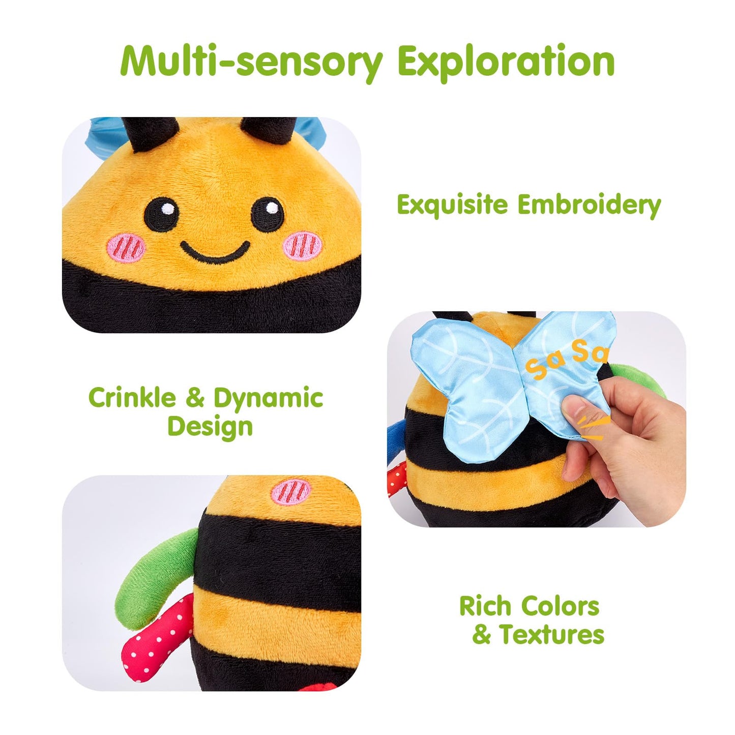 Hahaland Baby Bee Toy – Crawling, Dancing Plush for 6–18 Months (Music & Voice)