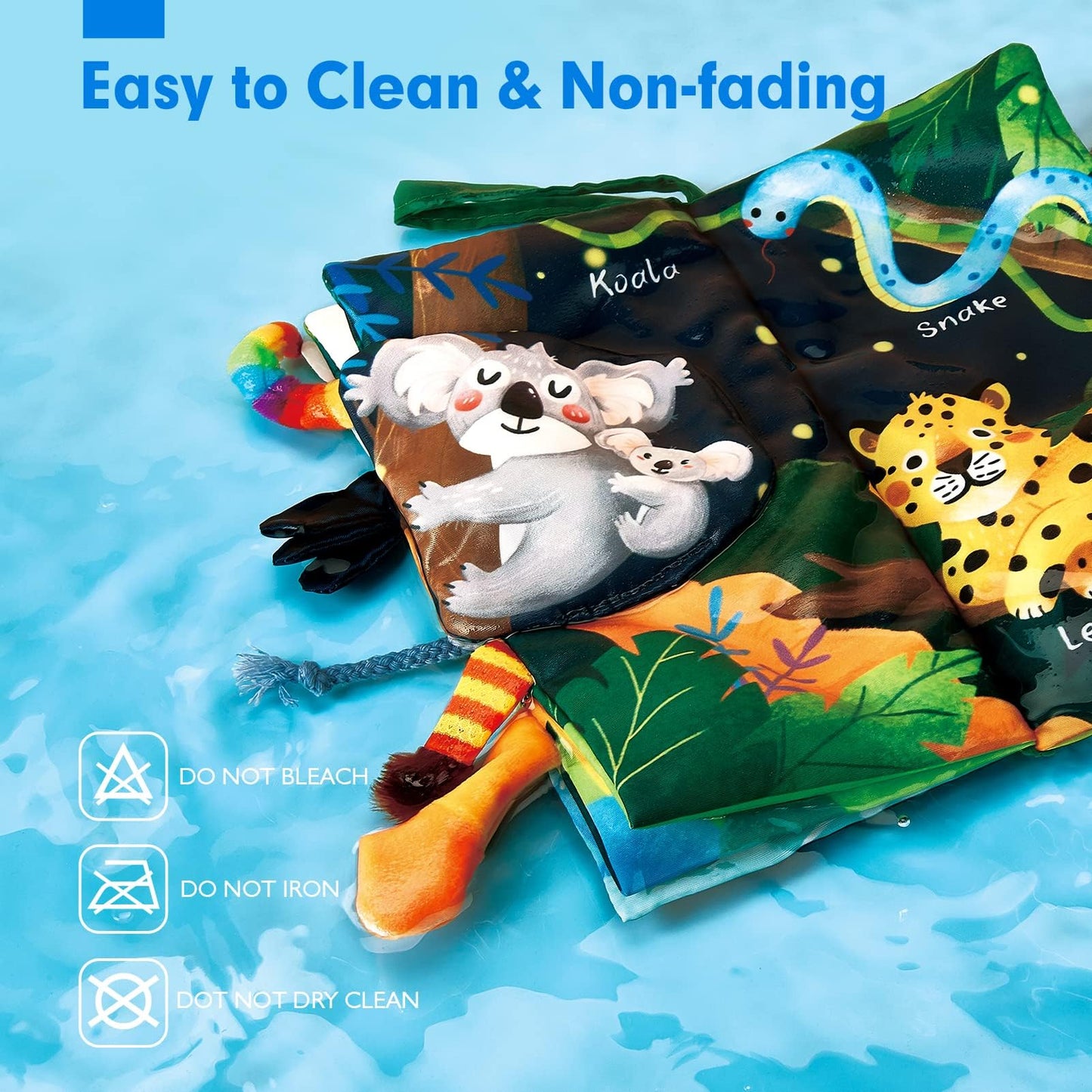 hahaland Baby Books 0-6 Months | Sensory Cloth Book with 3D Tails