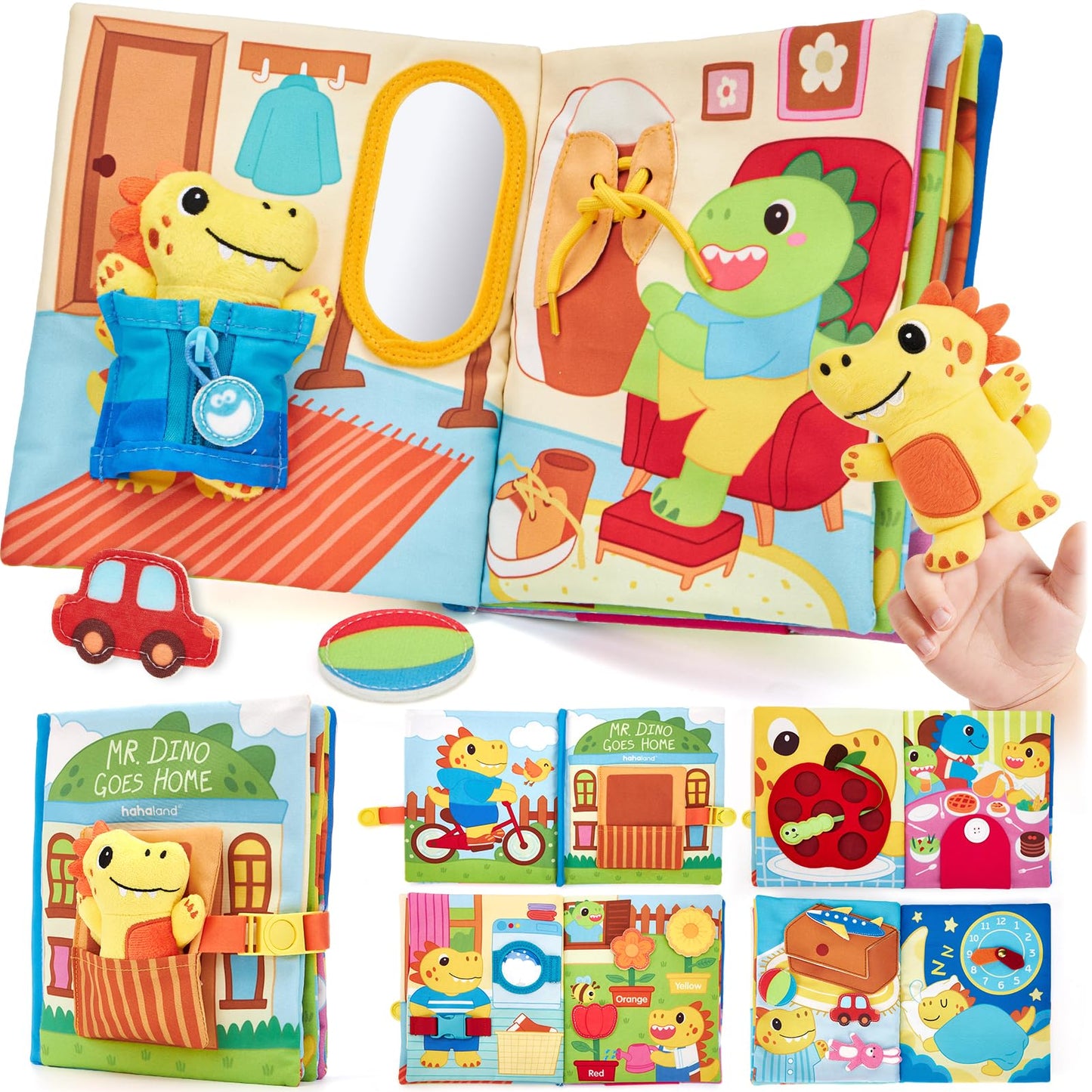 Hahaland Busy Book for Toddlers 1-3 – Montessori Cloth Activities for Fine Motor Skills